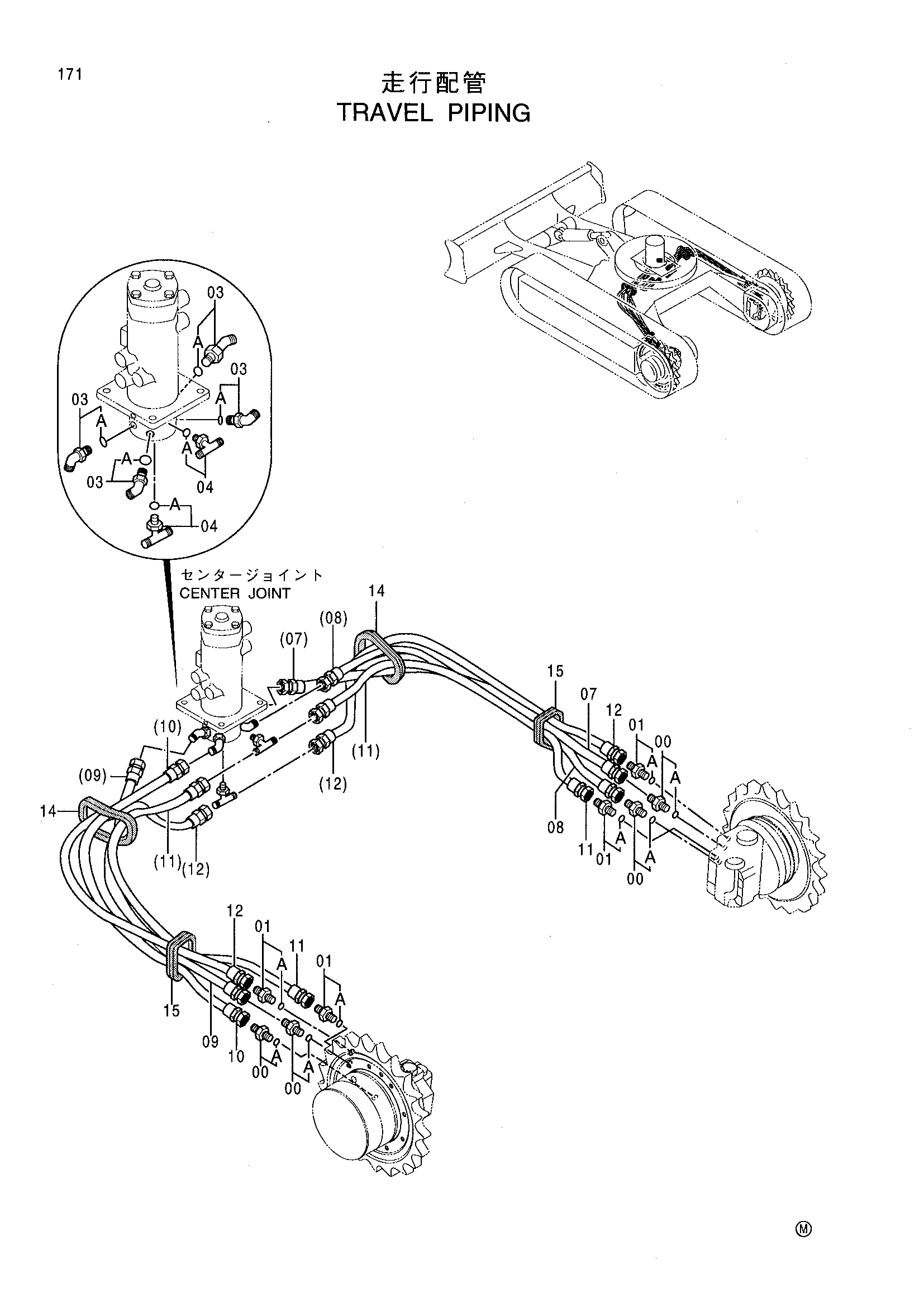 Схема Гидролинии хода HITACHI EX22-2