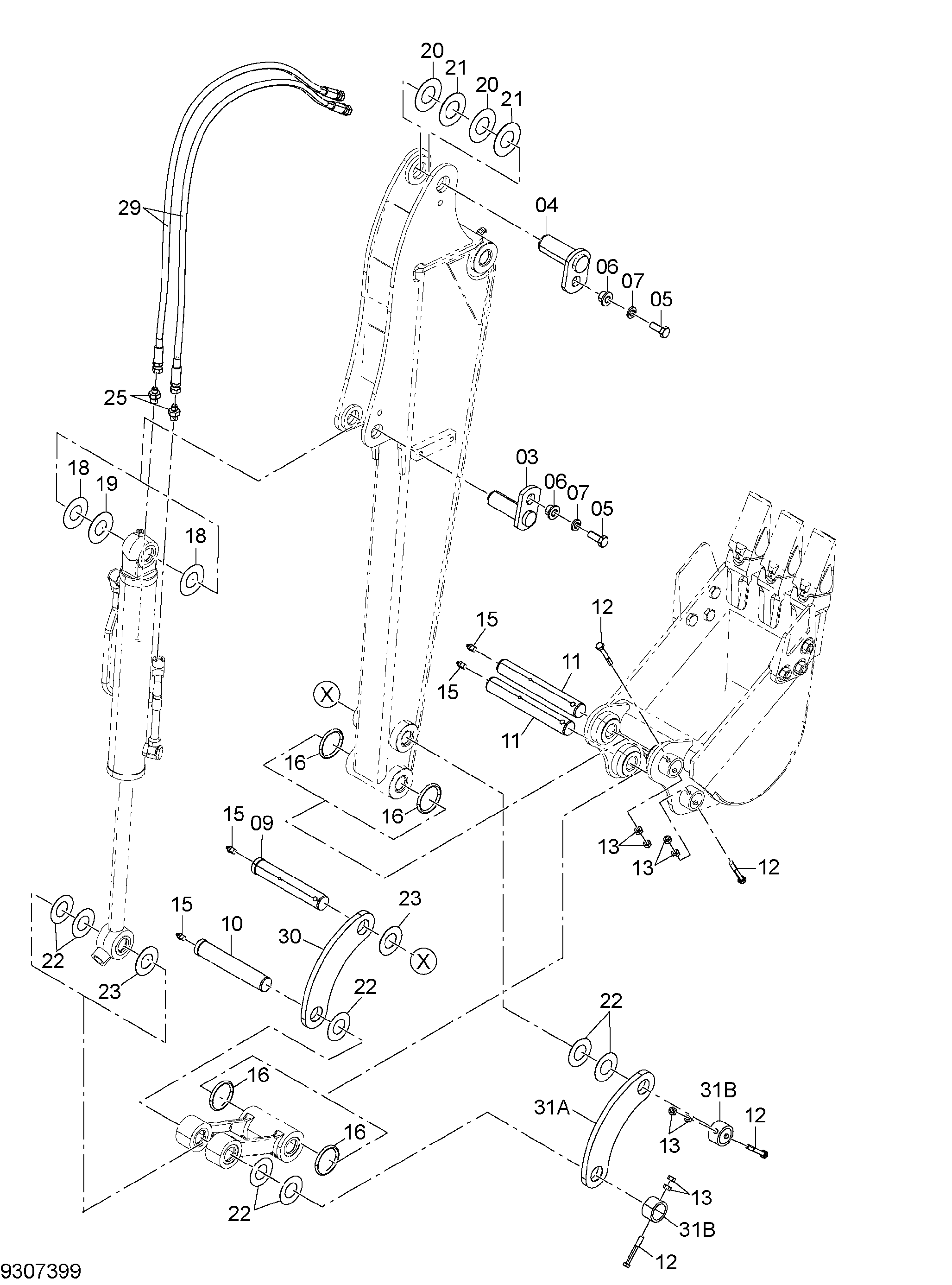 Схема Рукоять 1.13m детали HITACHI ZX16-3