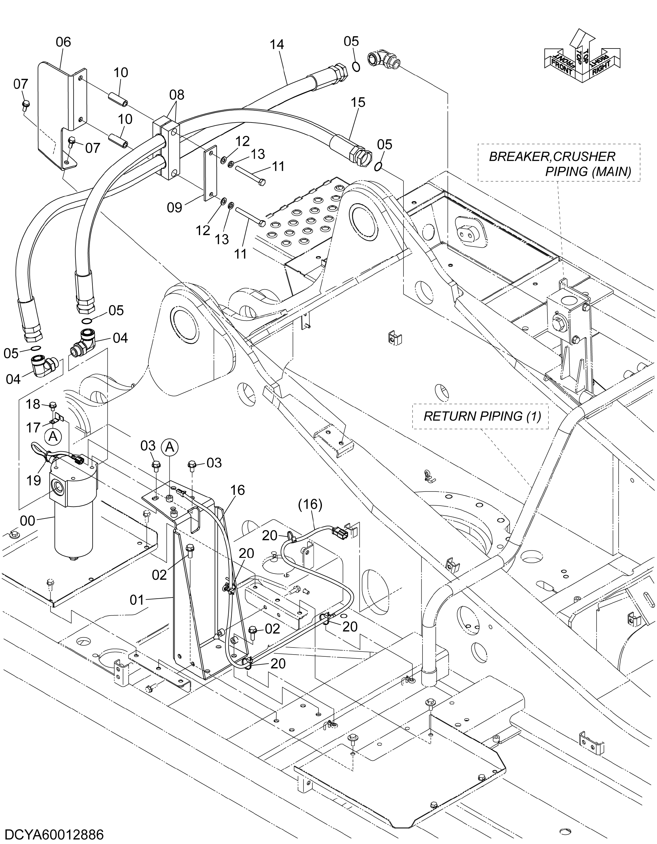 Схема Линия фильтр HITACHI ZX280LC-5G