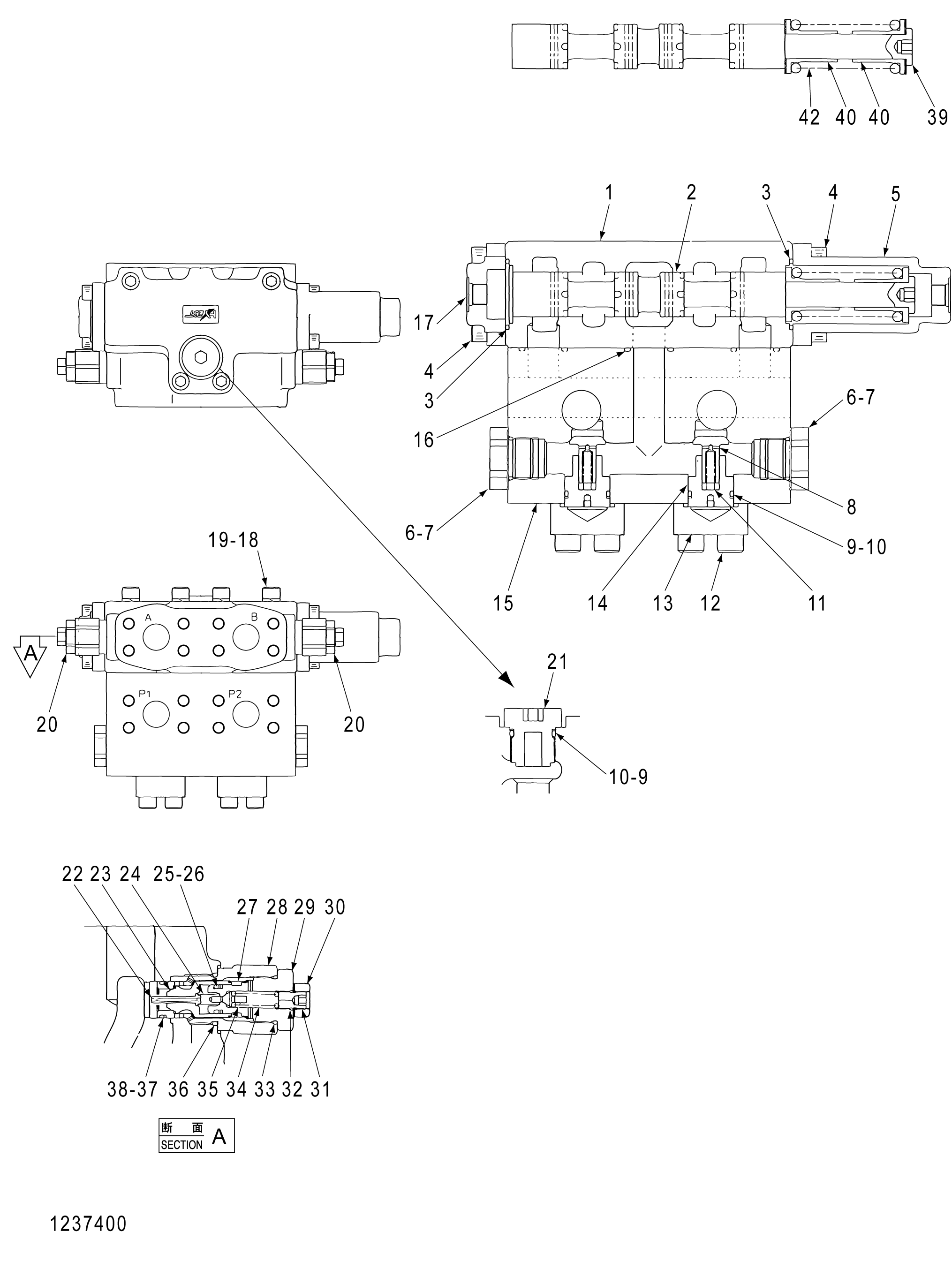 Схема Гидрораспределитель HITACHI ZX470LCH-5B