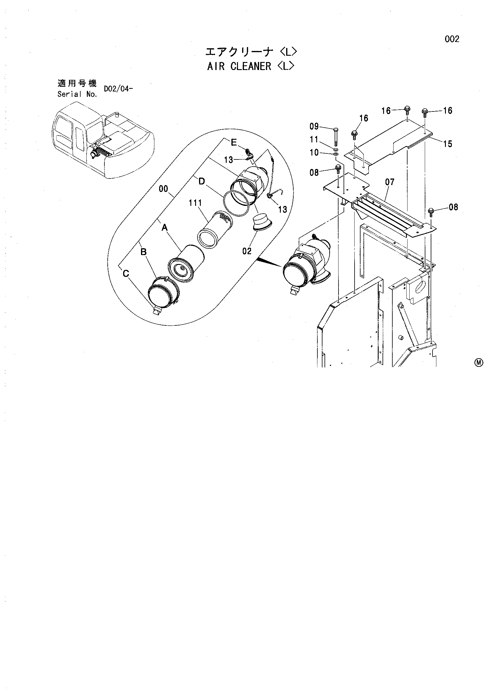 Схема Воздушный фильтр <L> HITACHI ZX130L