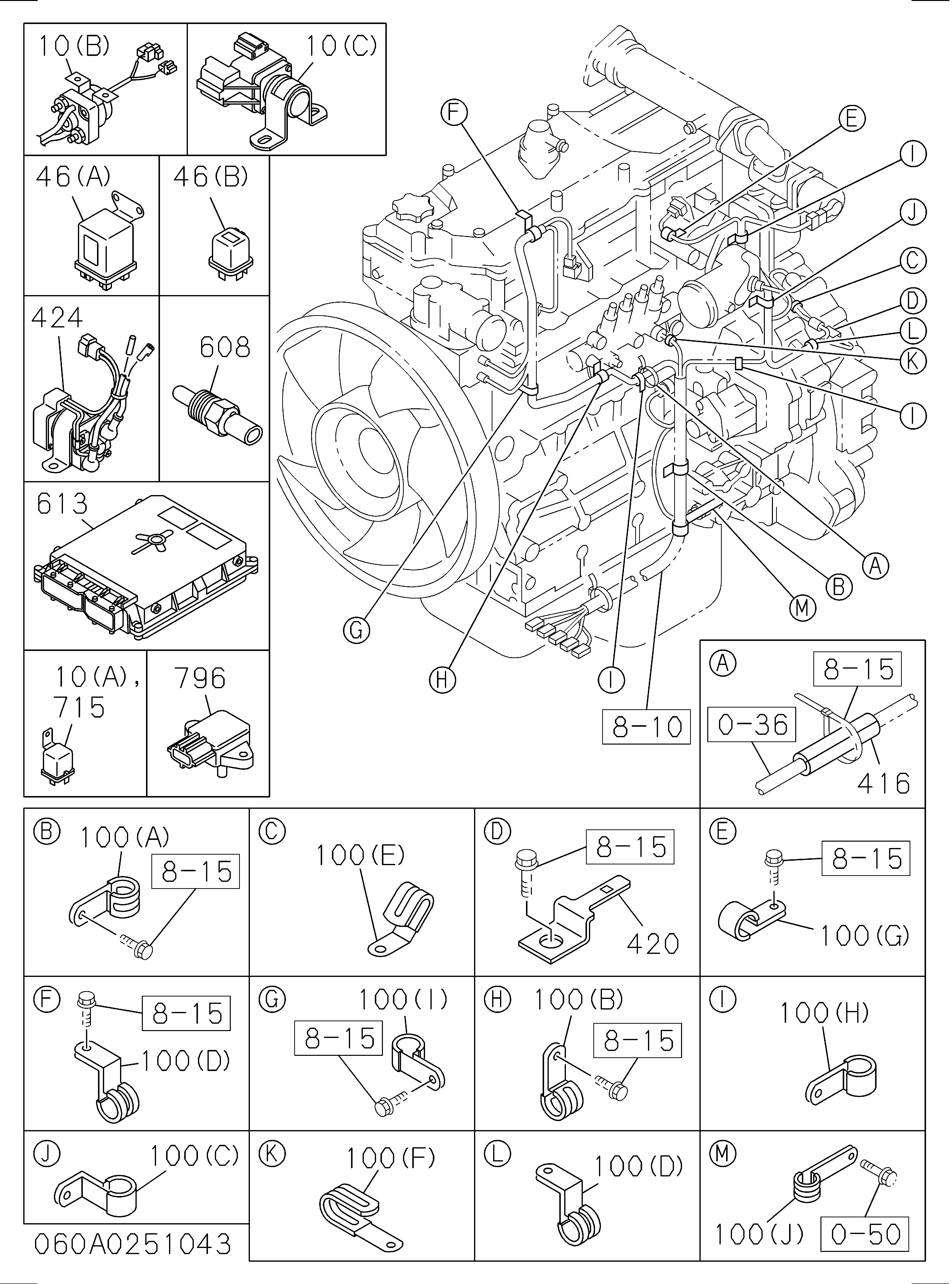 Схема 060: Электрооборудование управления двигателем HITACHI ZX170W-3