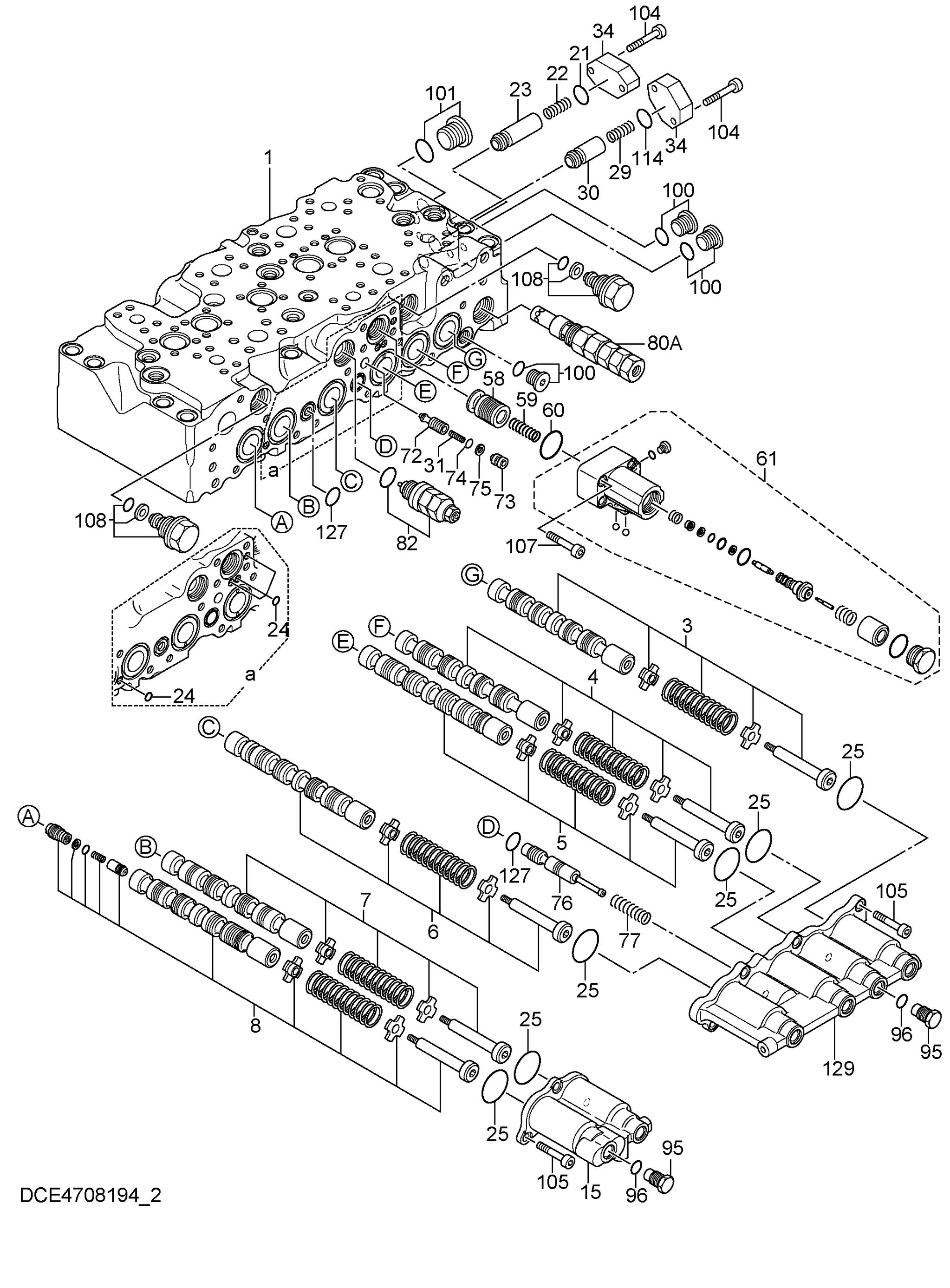 Схема Гидрораспределитель (2/5) HITACHI ZX250LCN-5B