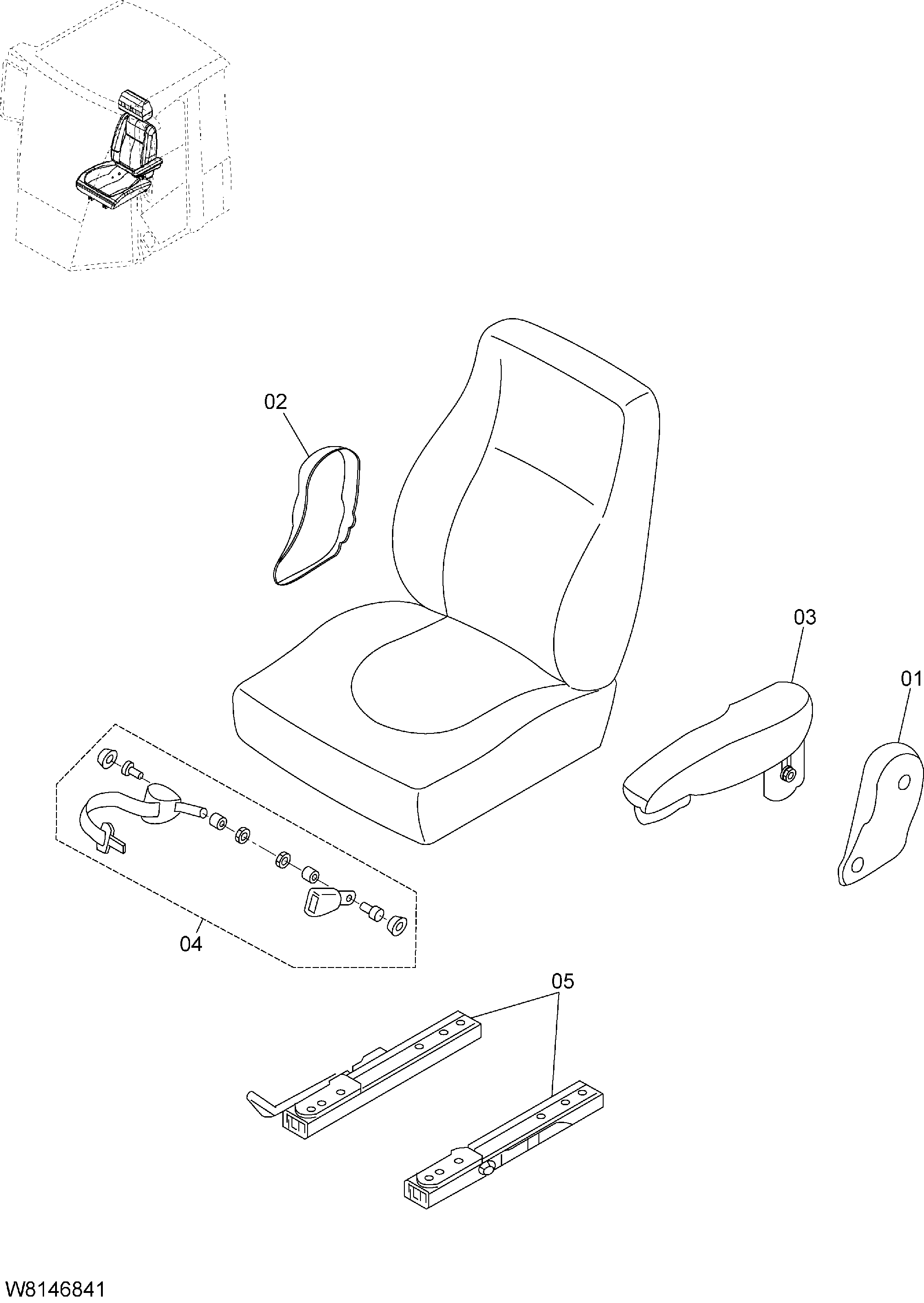 Схема Сиденье(GRAMMER) HITACHI ZW140