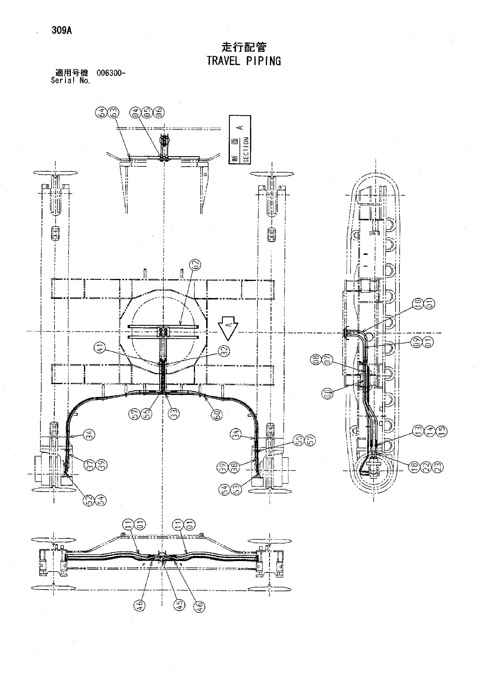 Схема Гидролинии хода HITACHI ZX850H