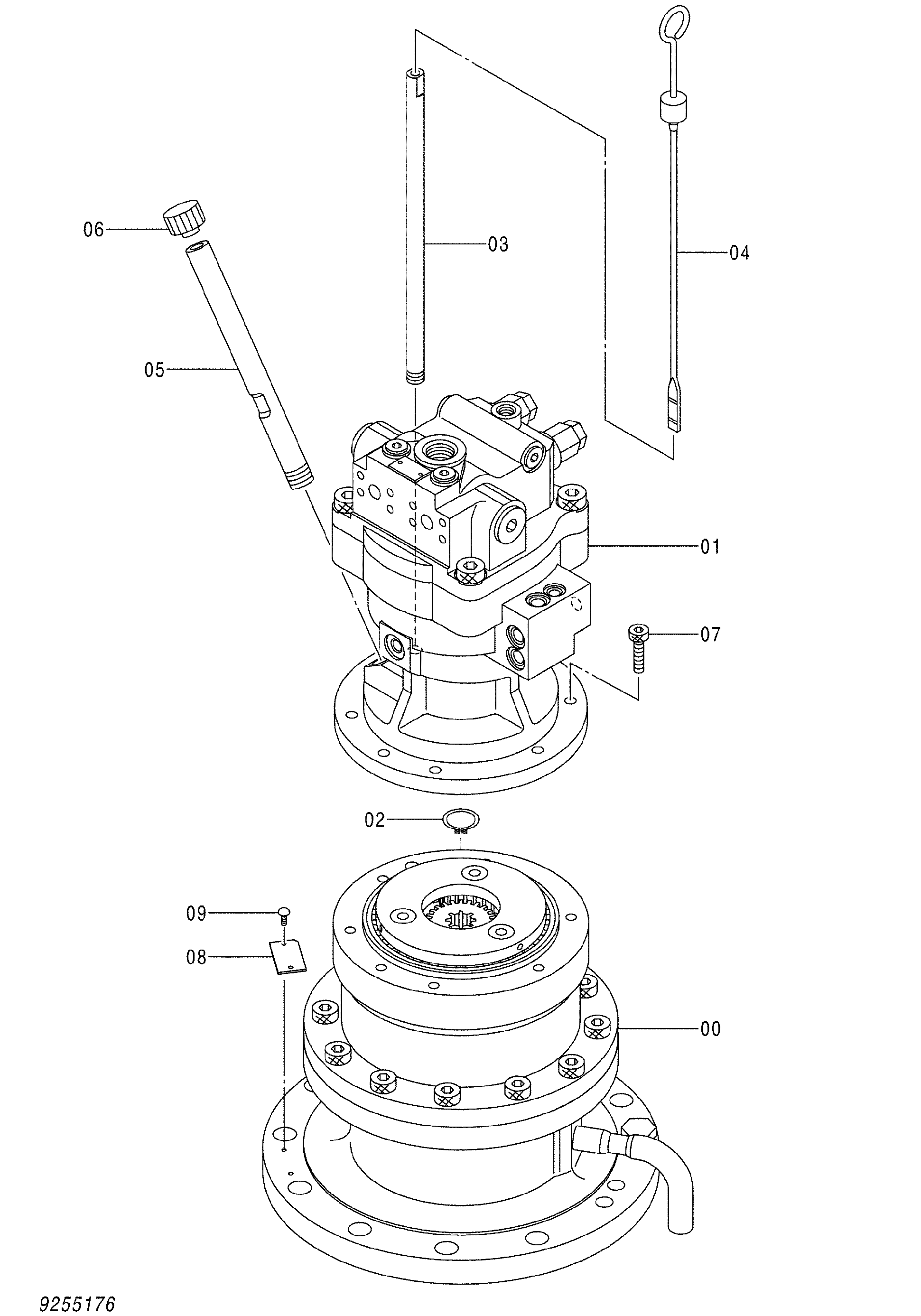 Схема Механизм поворота HITACHI ZX145W-3