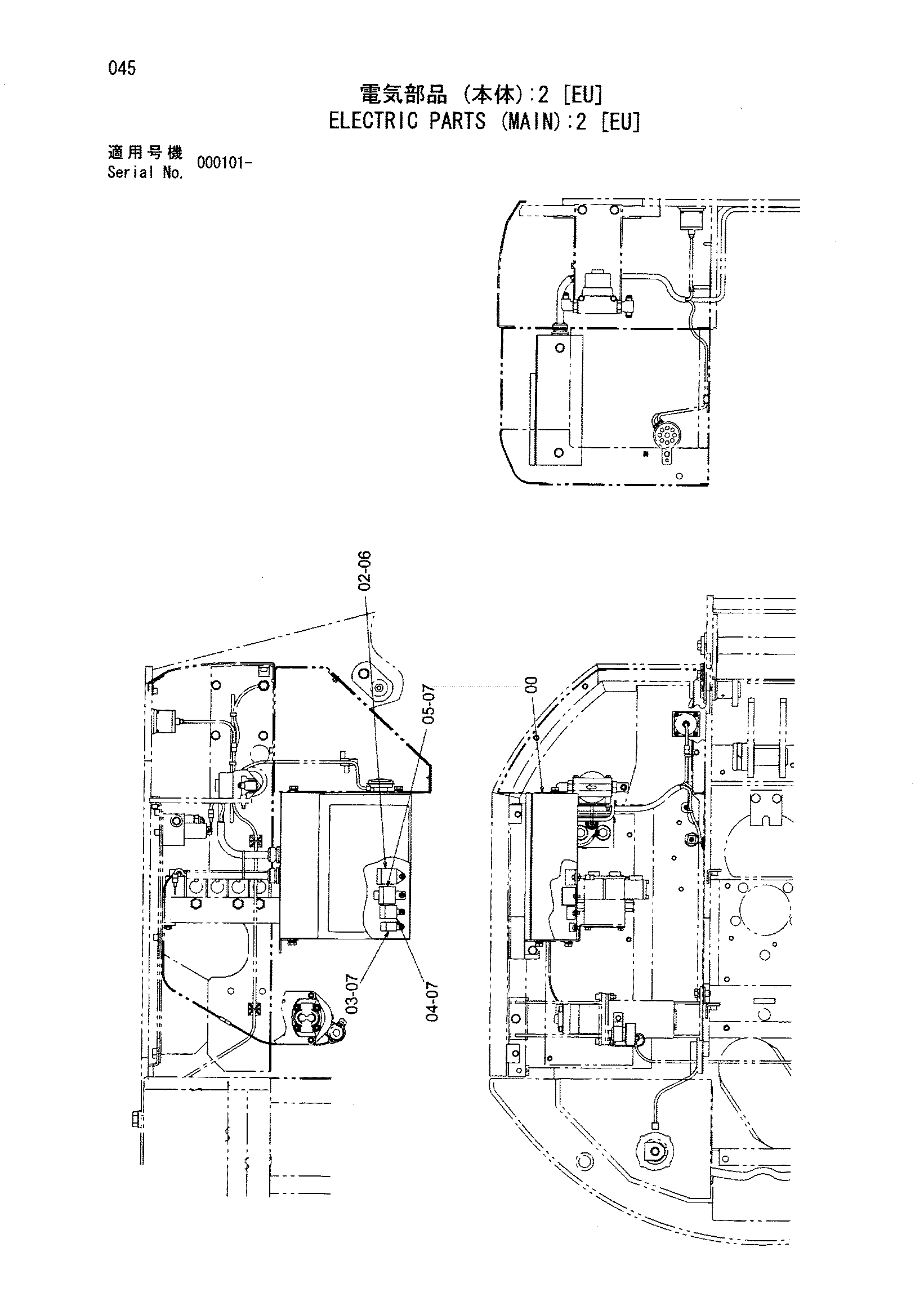 Схема Электрооборудование (основной): 2 [EU] HITACHI HX64B