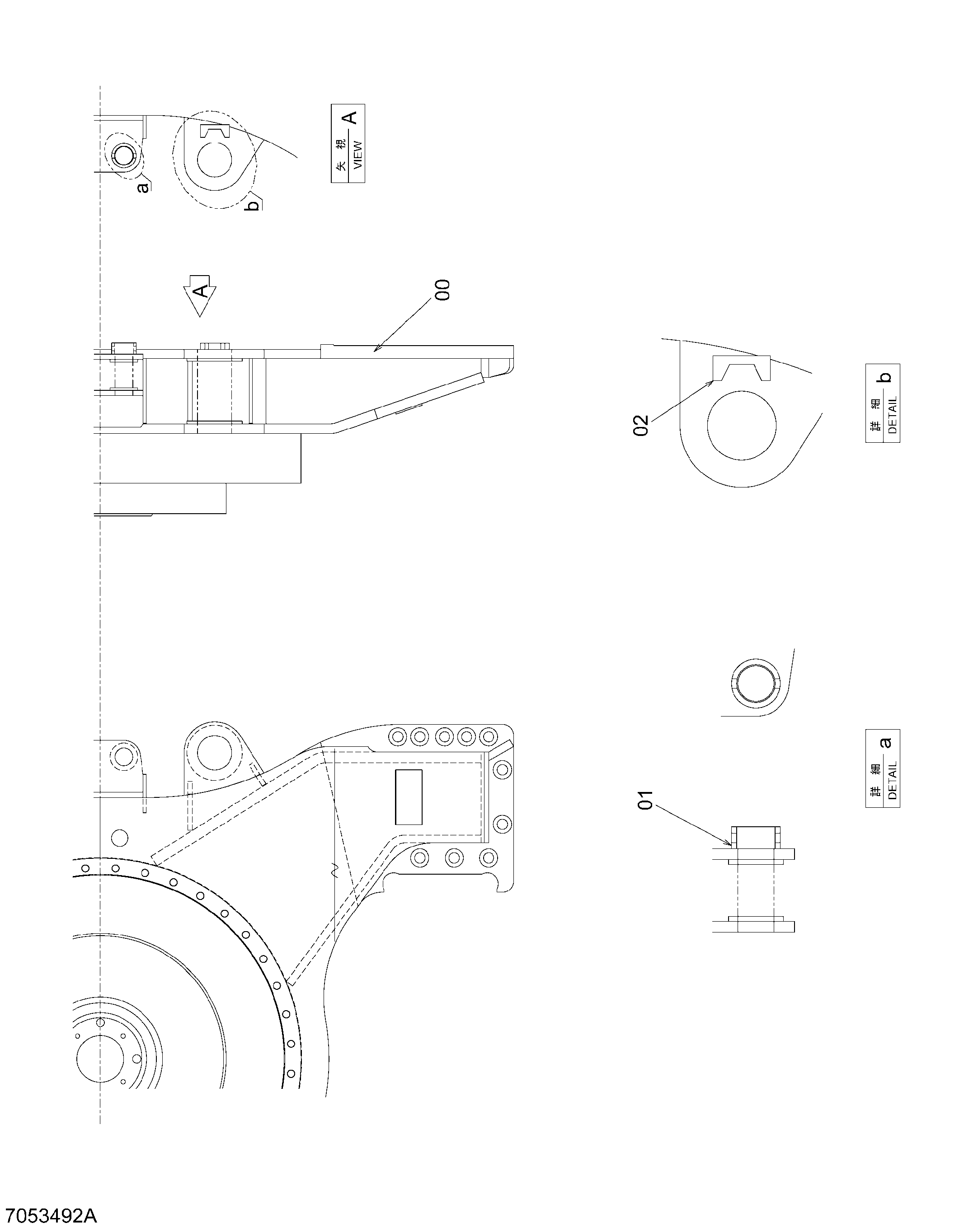 Схема Гусеничная рама (тяга тип) HITACHI ZX470H-3