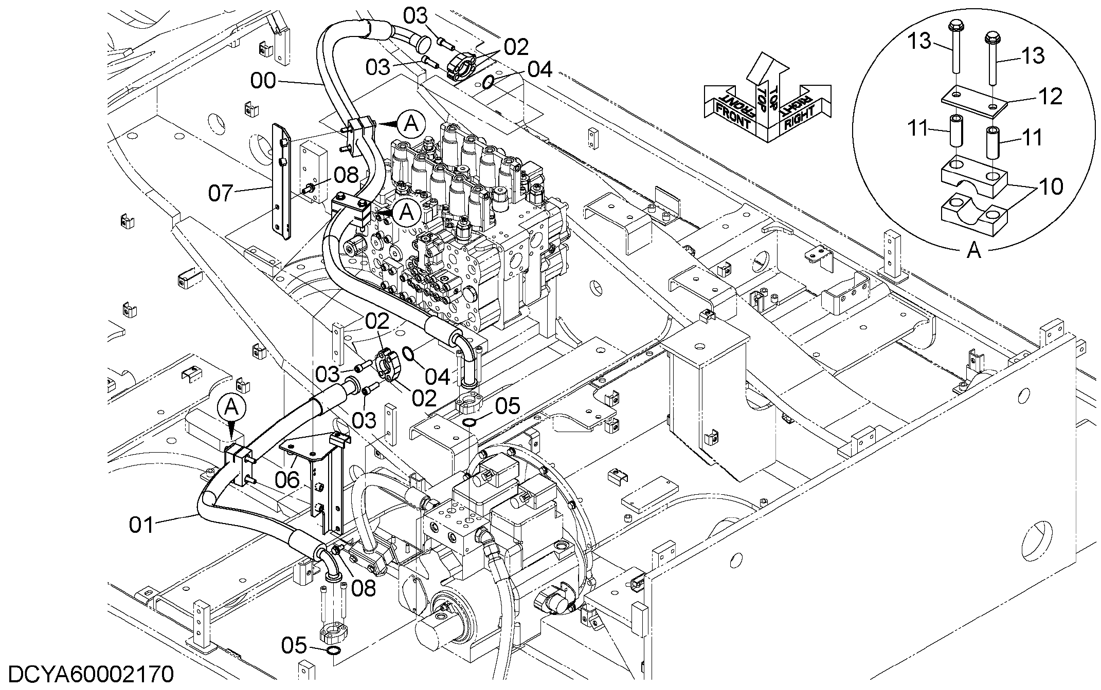 Схема Напорные трубопроводы HITACHI ZX470H-5G