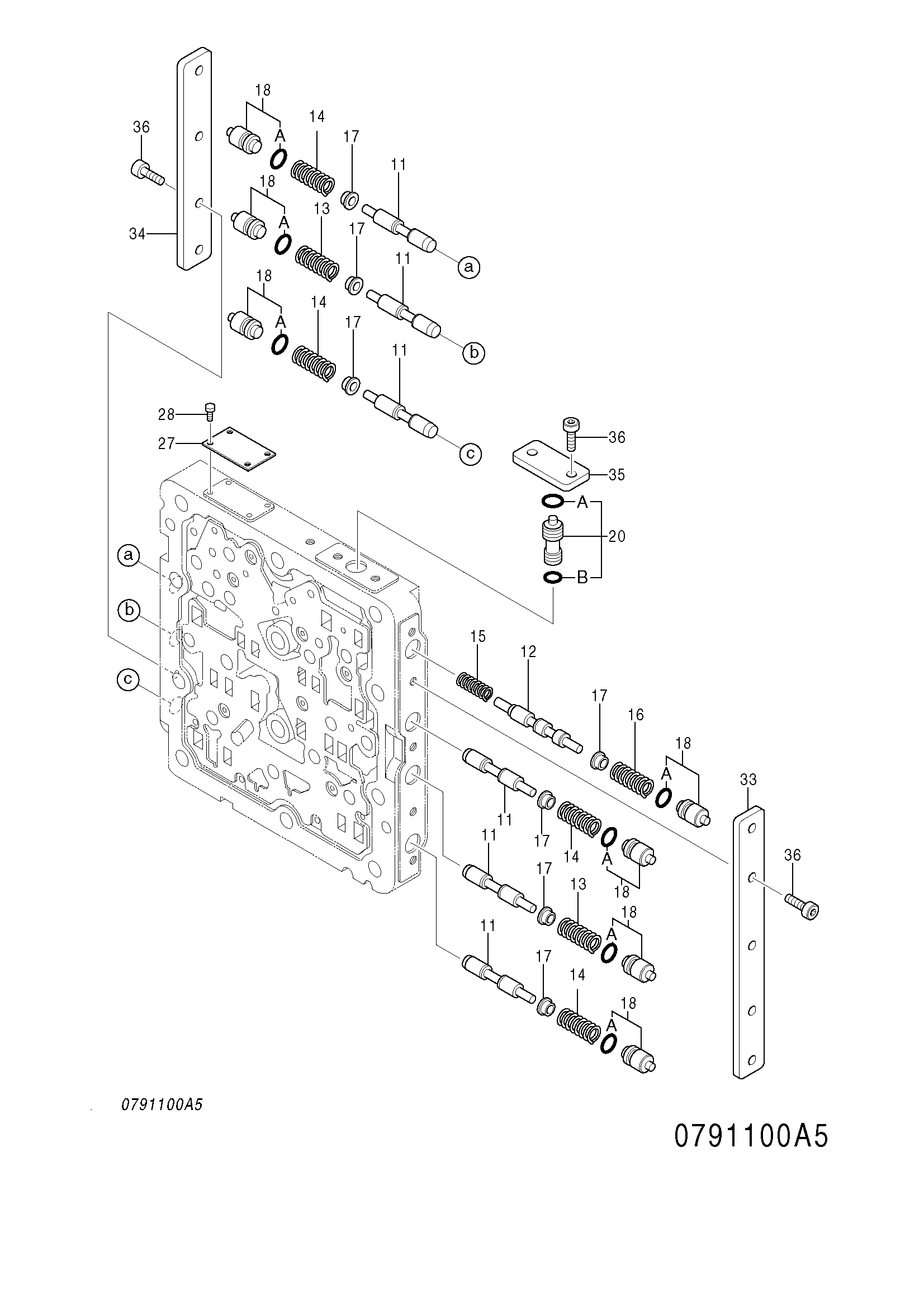 Схема Челночный клапан (5/5) HITACHI ZX125US