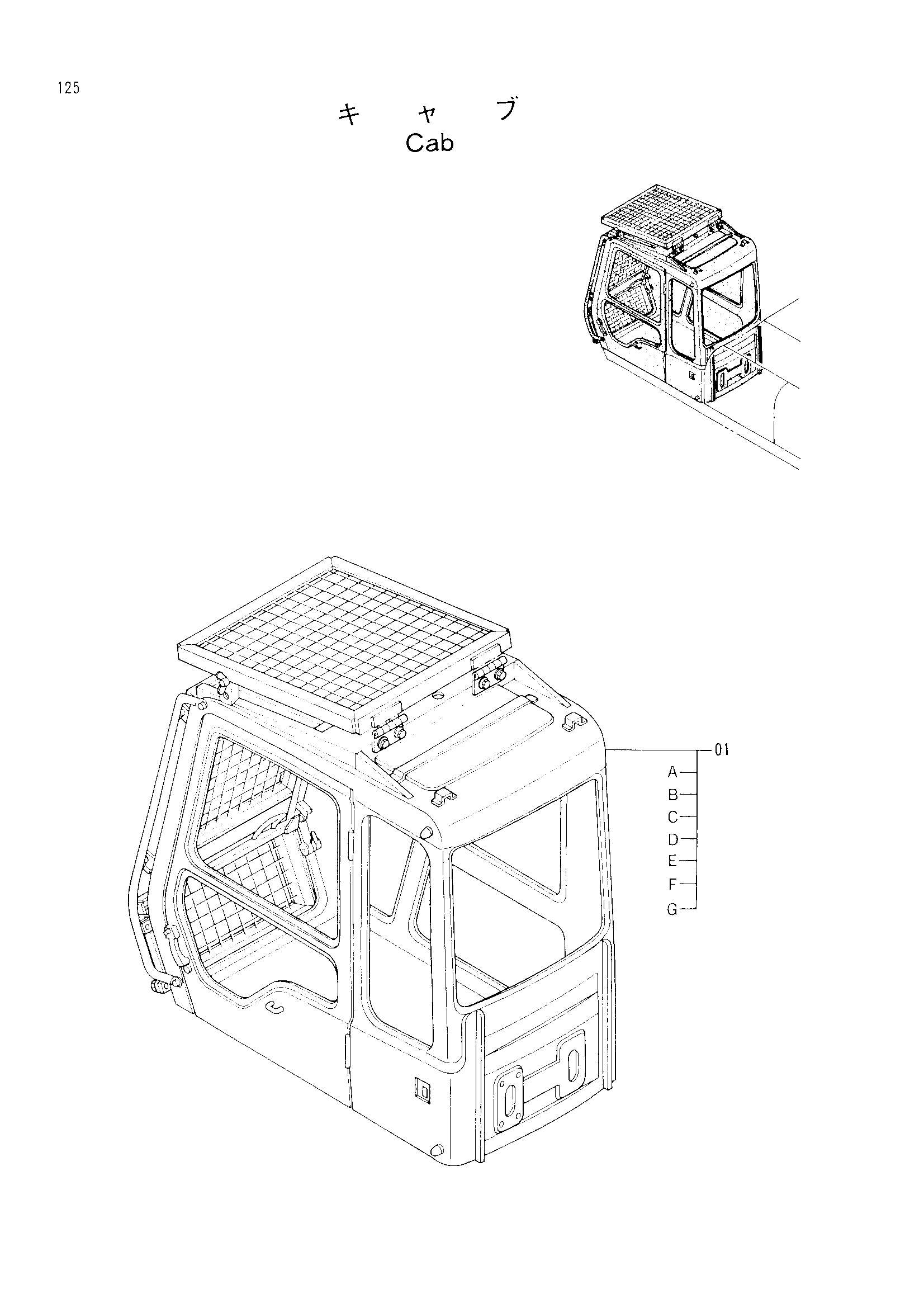 Схема Кабина HITACHI EX120K-3