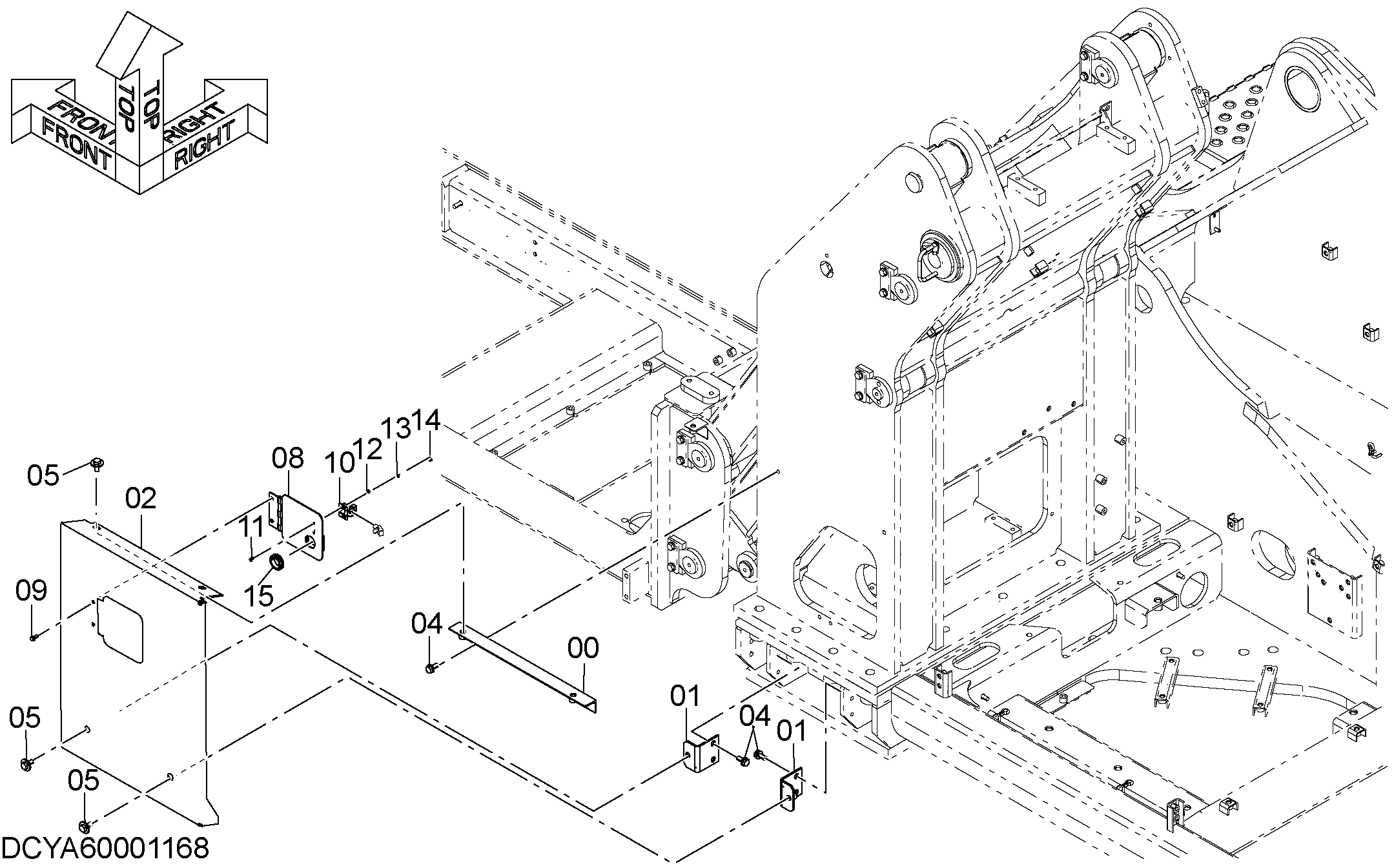 Схема Крышка (башенный) HITACHI ZX200-3