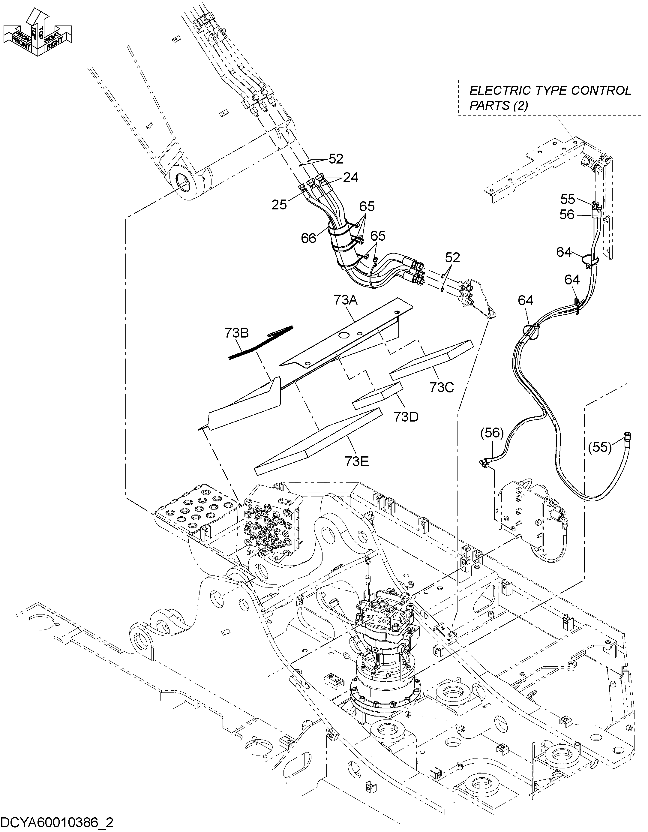 Схема Дополнительный. шестерня насос трубопроводы (2) HITACHI ZX135US-3