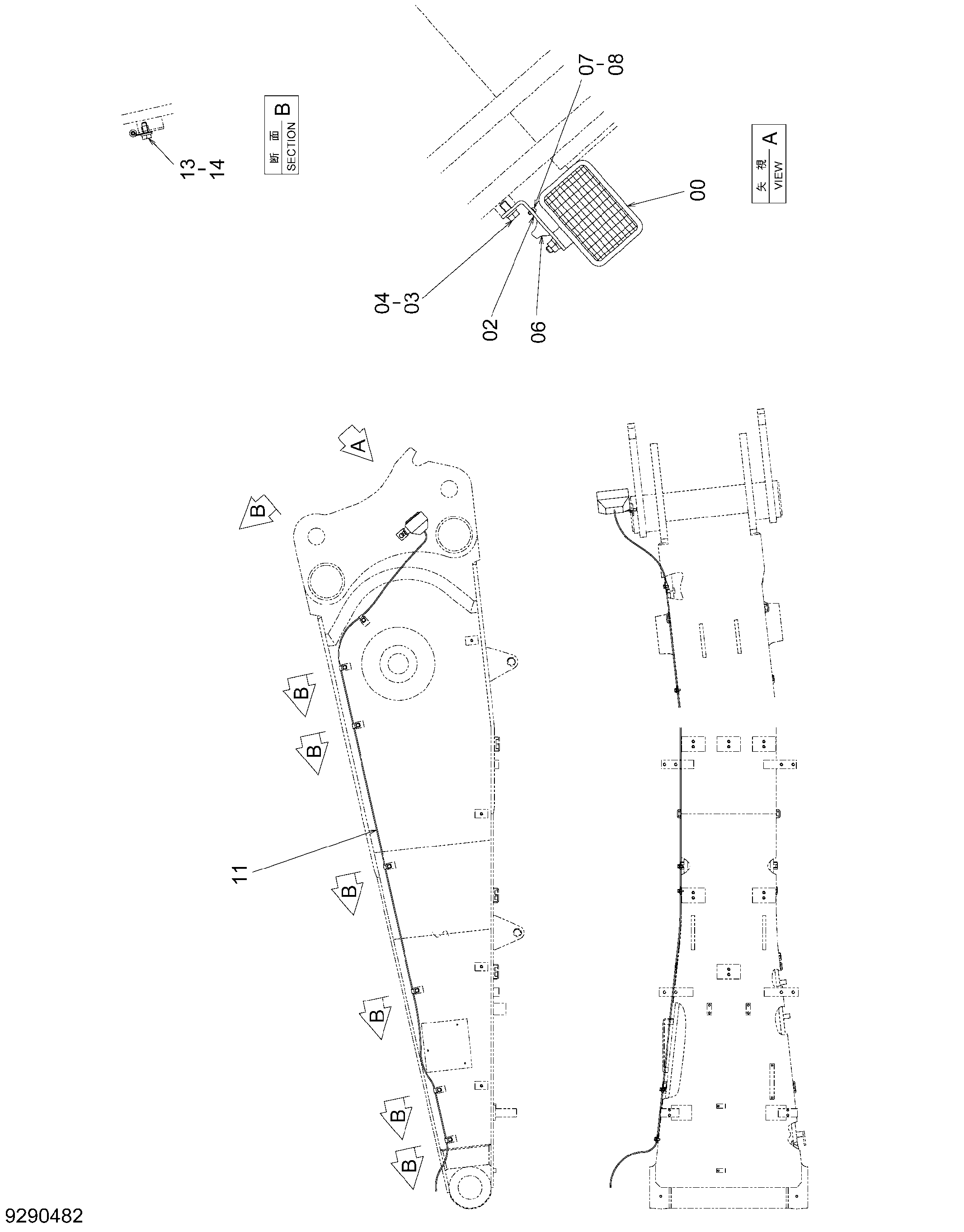 Схема Стрела освещение (левый) HITACHI ZX470H-3