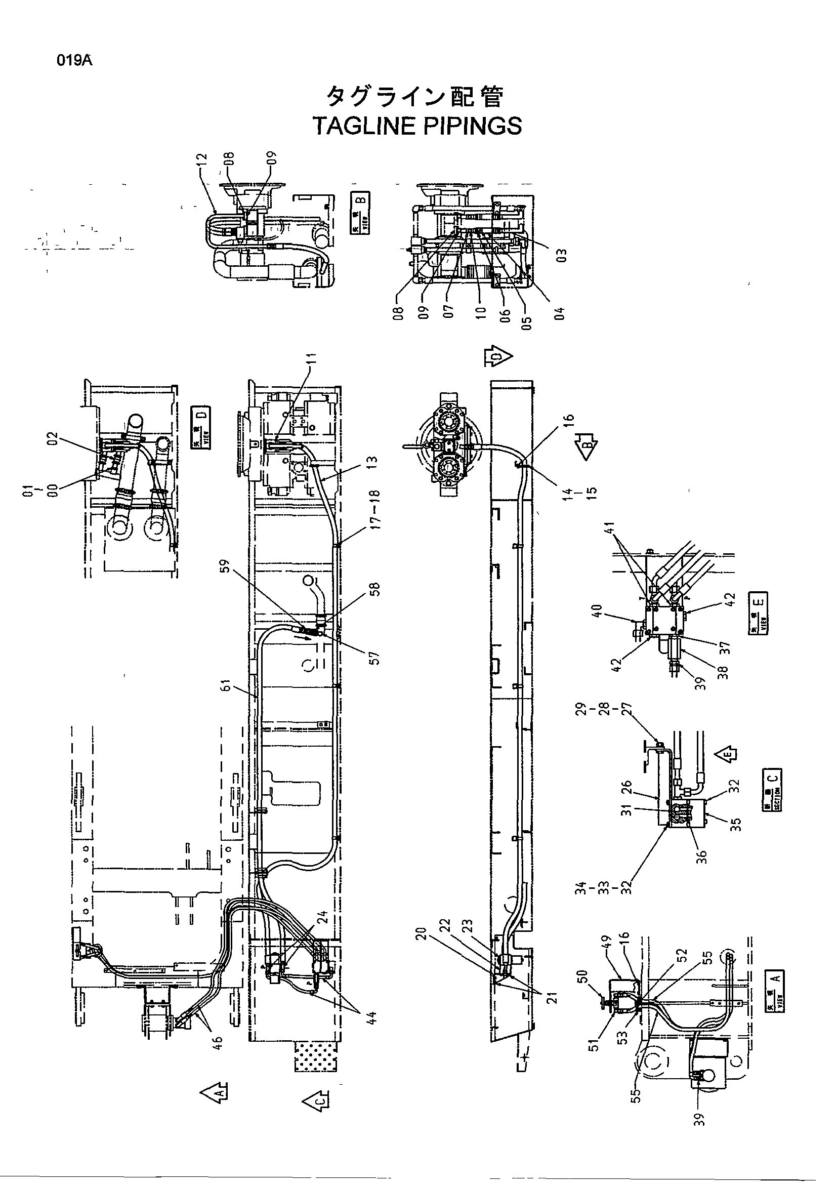 Схема Таглине трубопроводы HITACHI CX1000