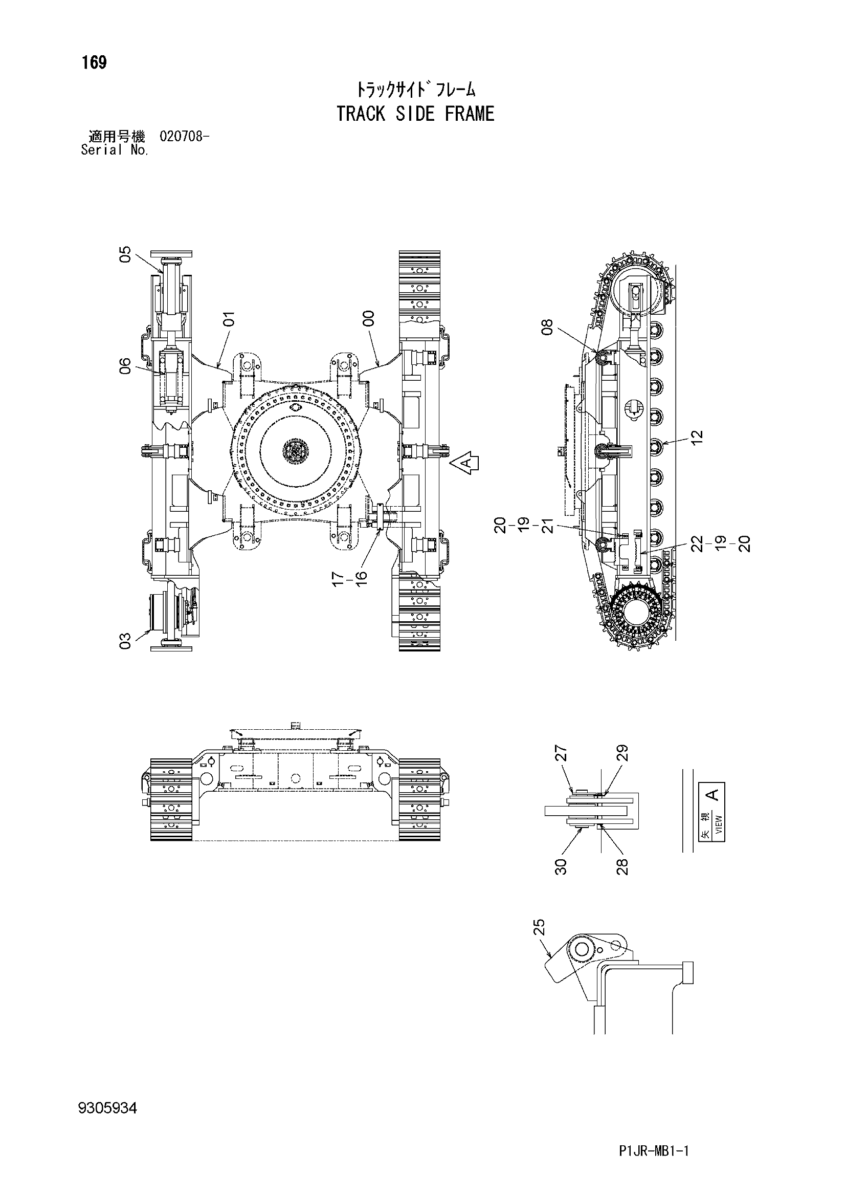 Схема Гусеница боковой рама HITACHI ZX1000K-3