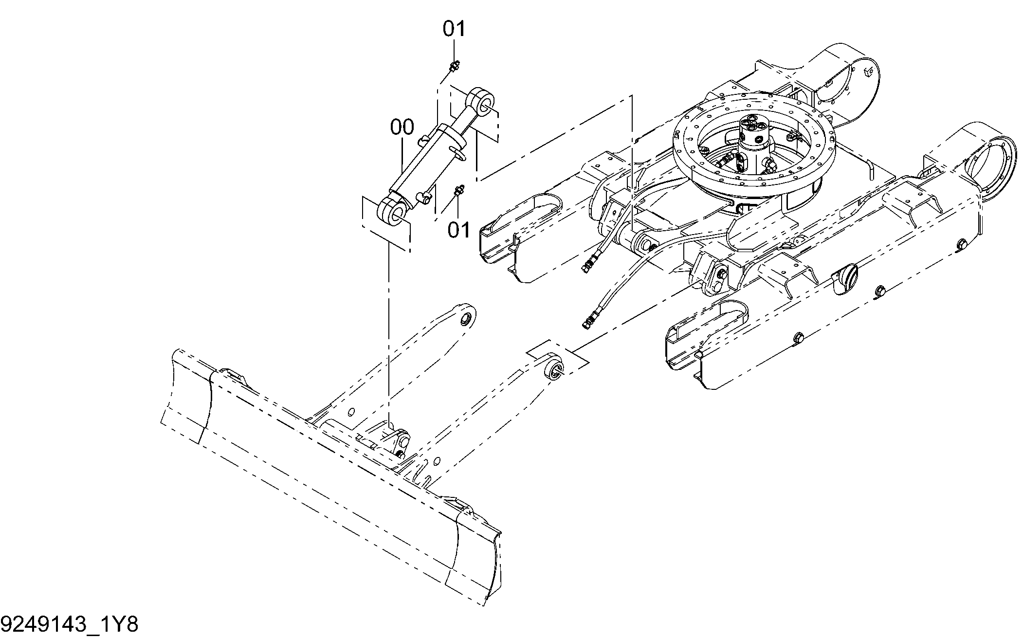 Схема Гидроцилиндр отвала HITACHI ZX18-3