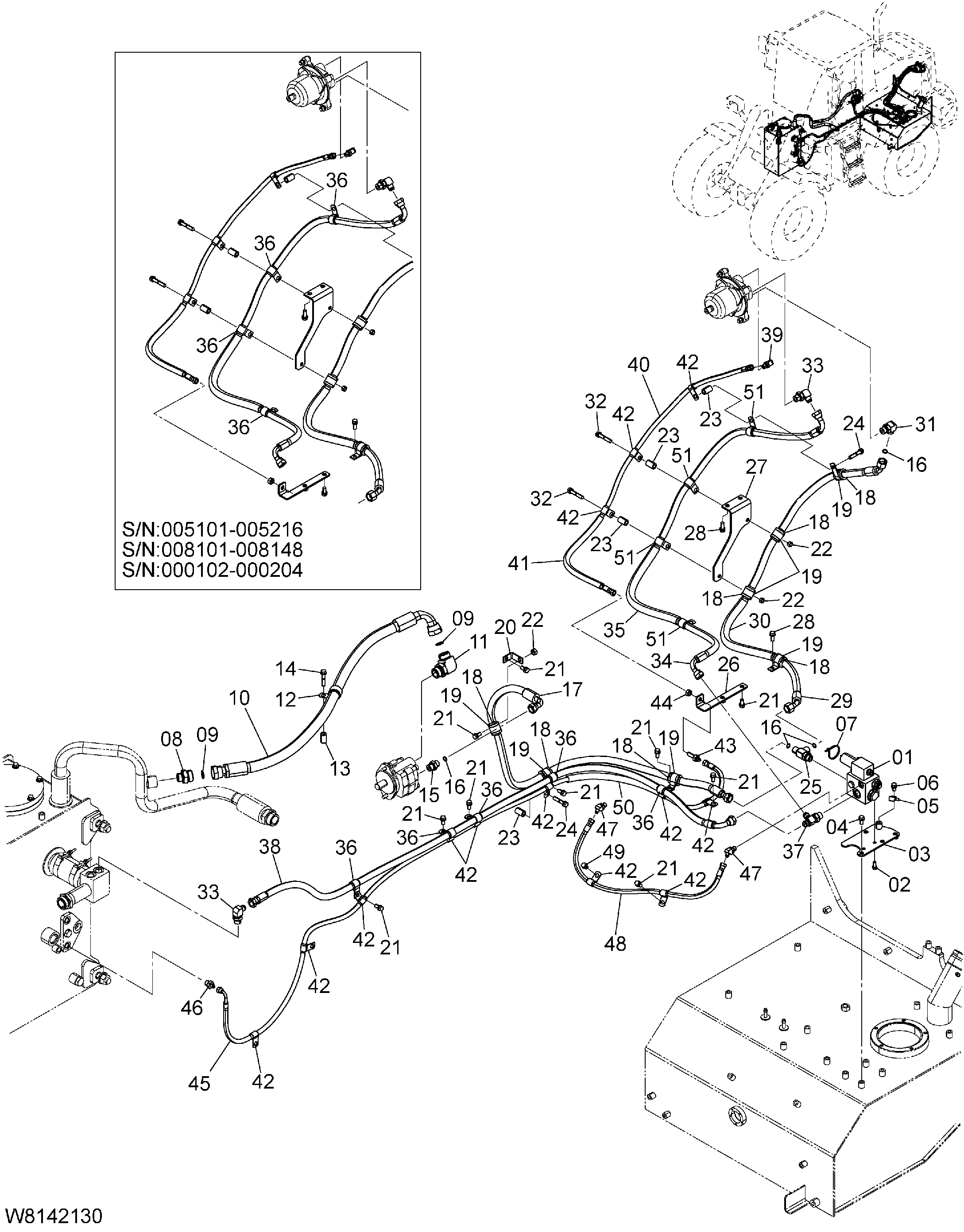 Схема Охлаждение устройство трубопроводы HITACHI ZW140