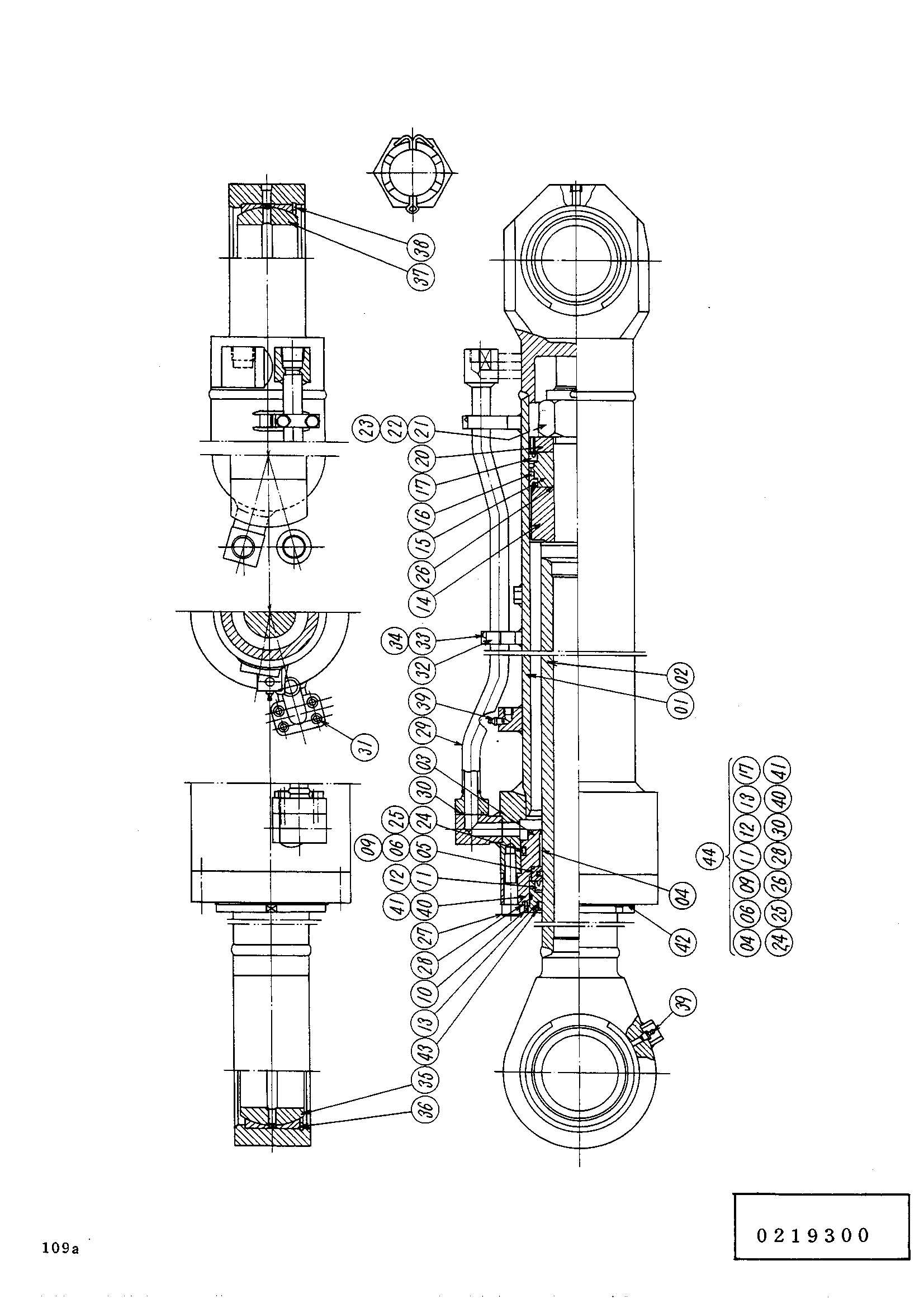 Схема Наклон гидроцилиндр <погрузчик> HITACHI UH171