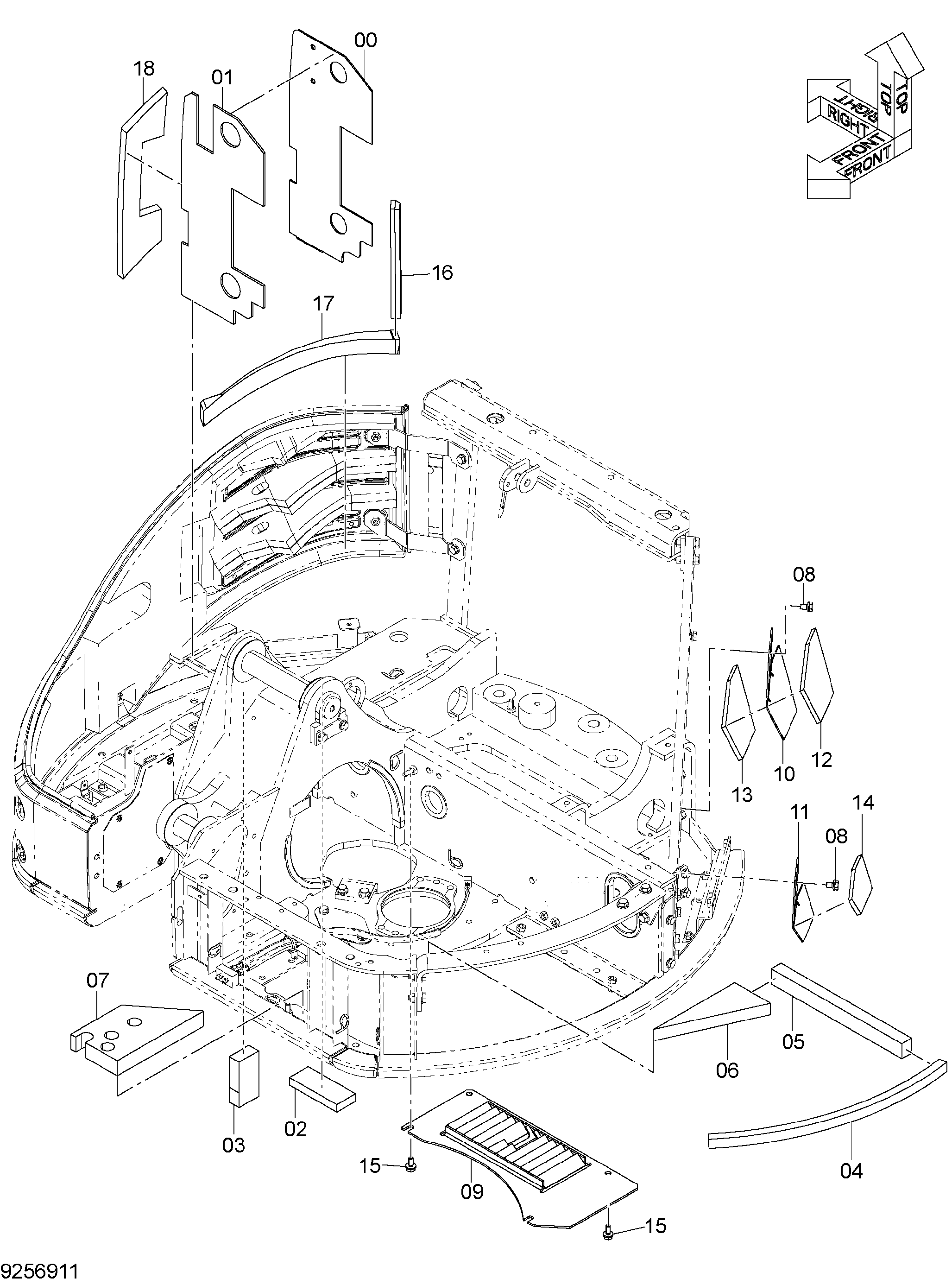 Схема Рама, крышка крышка (5) HITACHI ZX40WM-3D