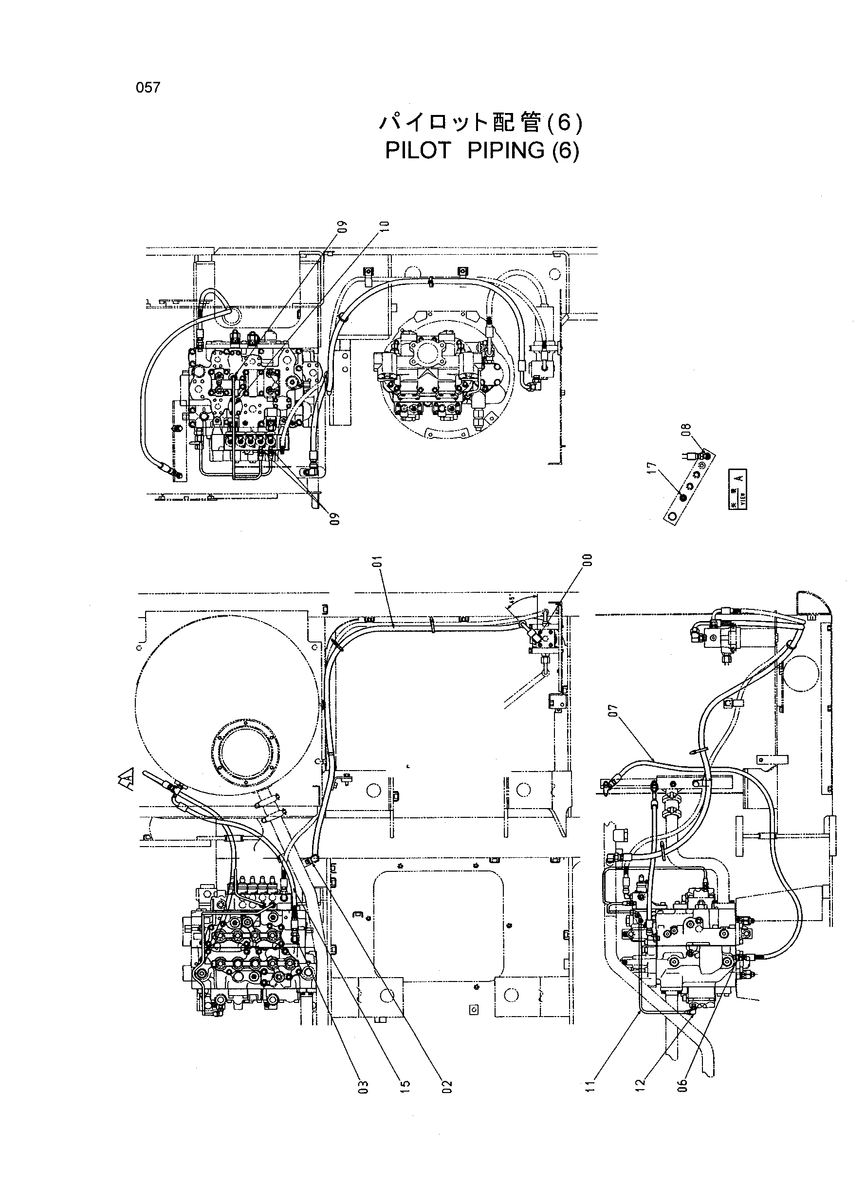 Схема Пилотные гидролинии (6) HITACHI HR1200SG