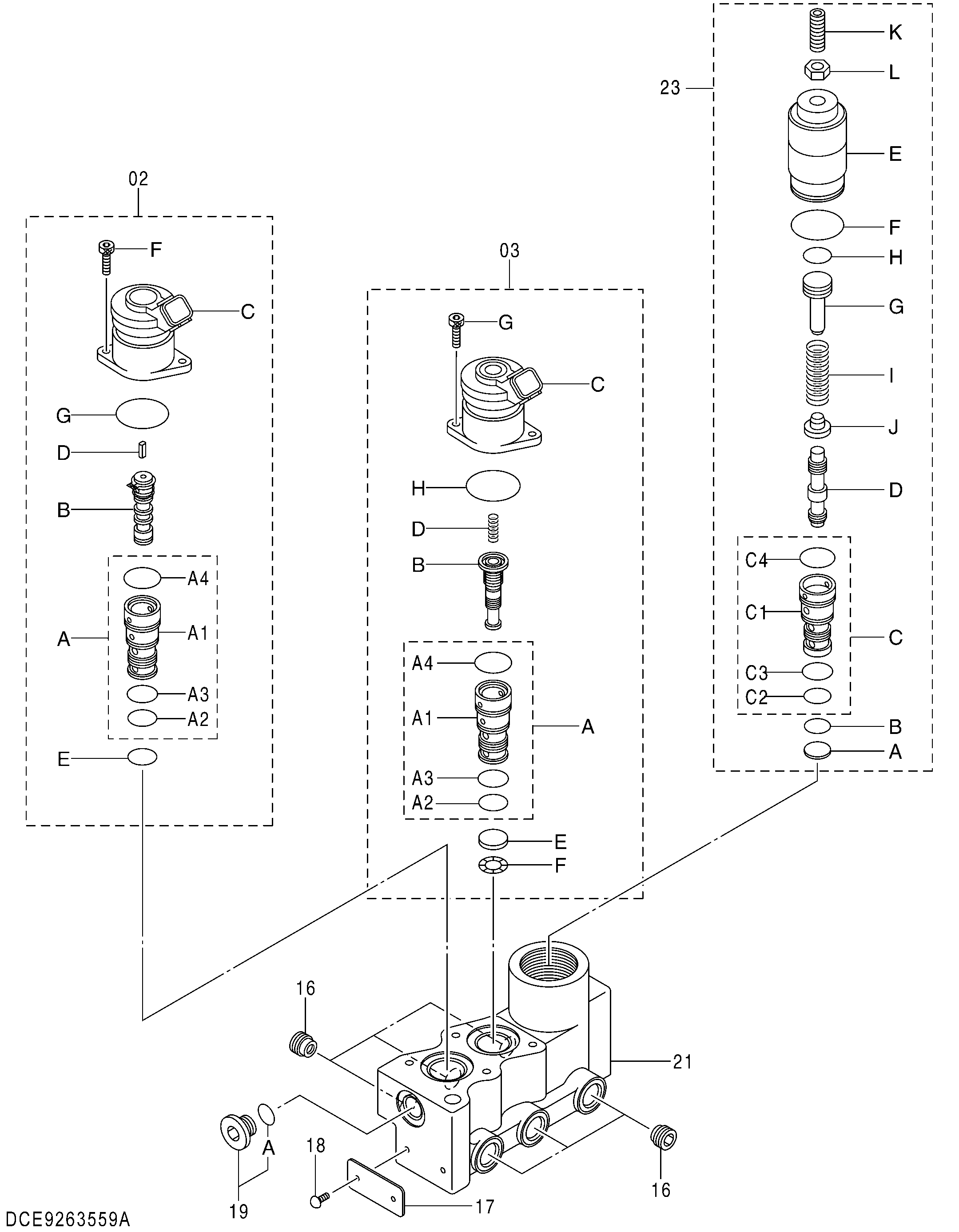 Схема Электромагнитный клапан HITACHI ZX145W-3
