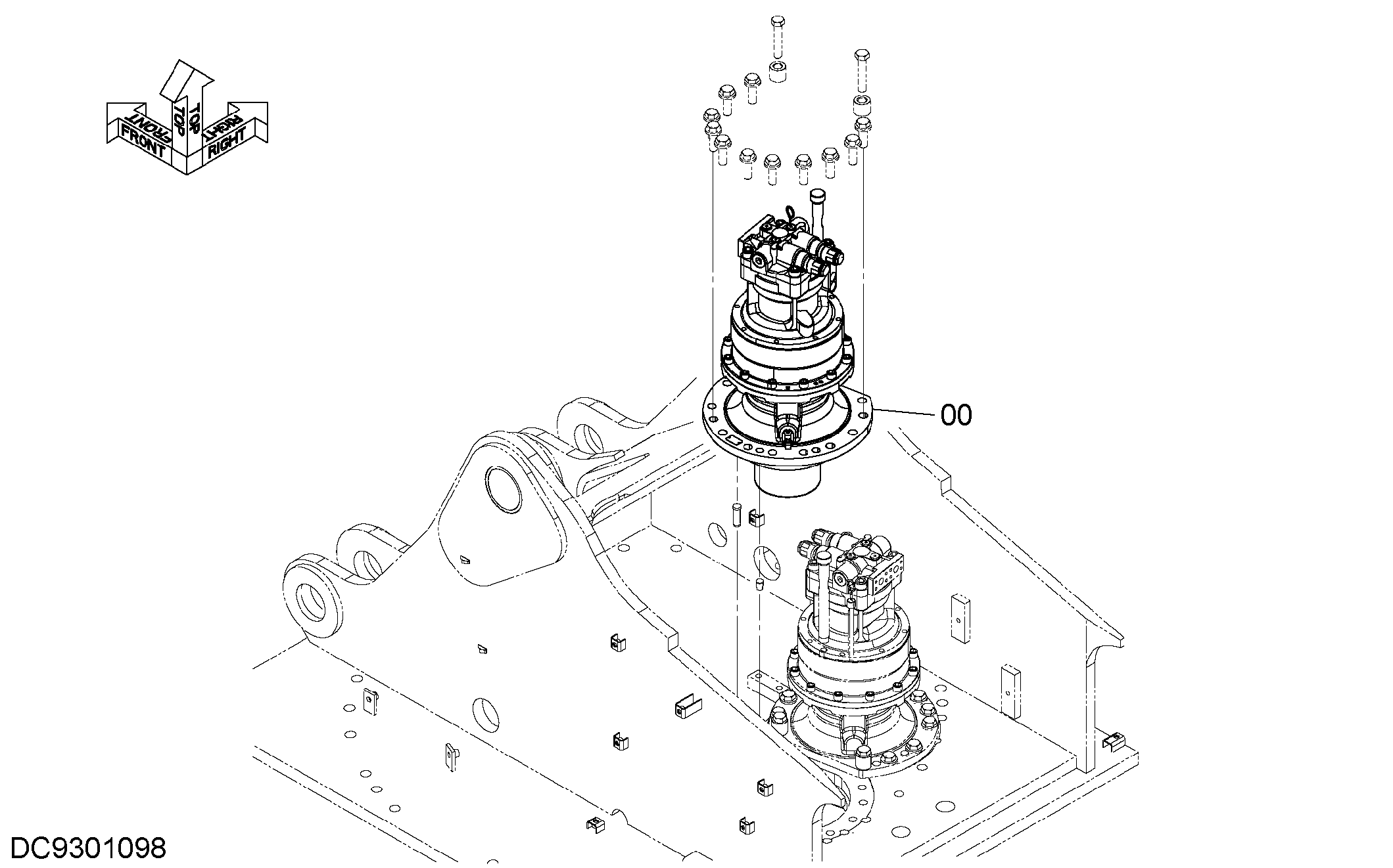 Схема Механизм поворота (левый) HITACHI ZX470H-5G