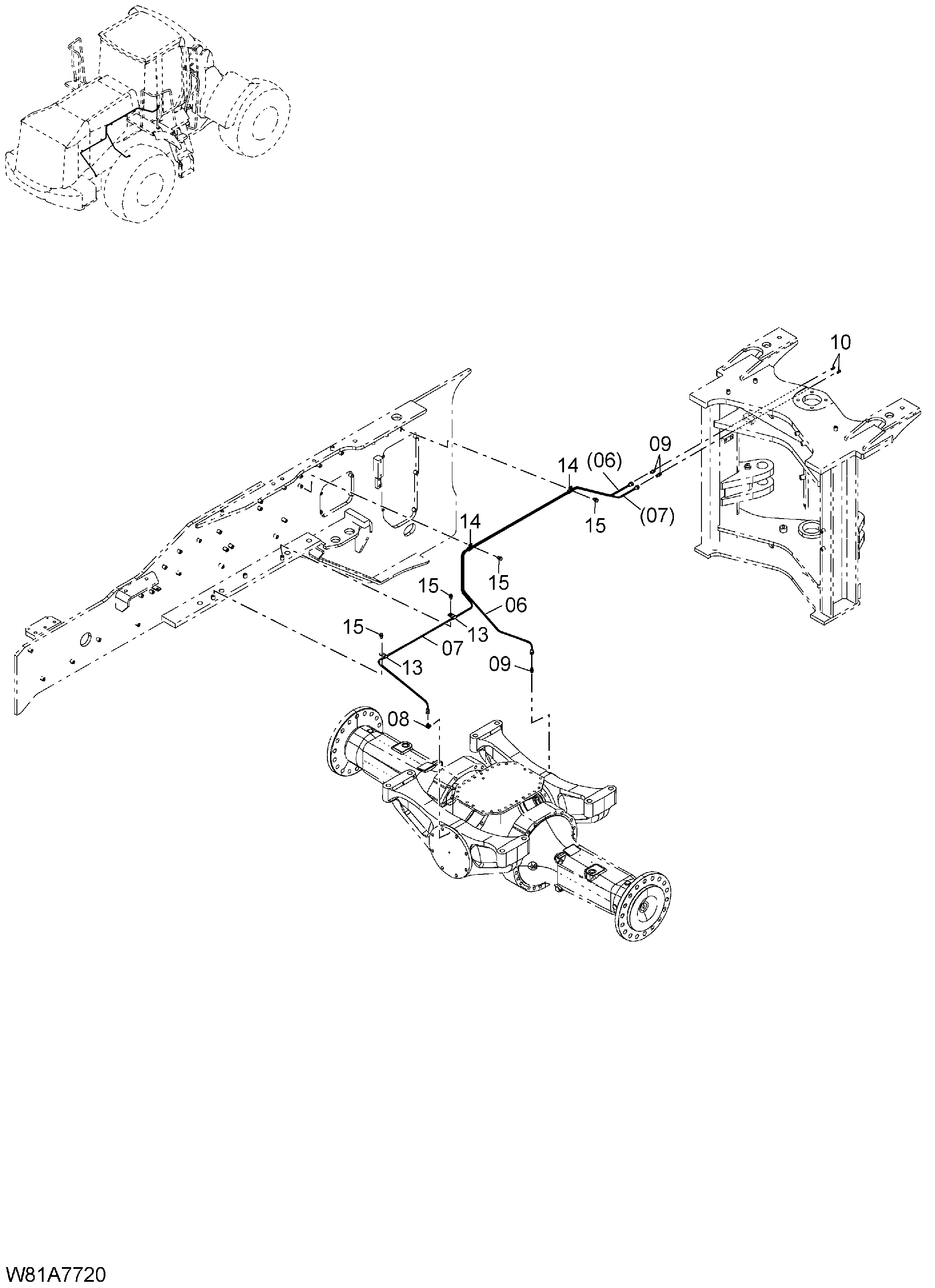 Схема Смазка трубопроводы(2) HITACHI ZW250