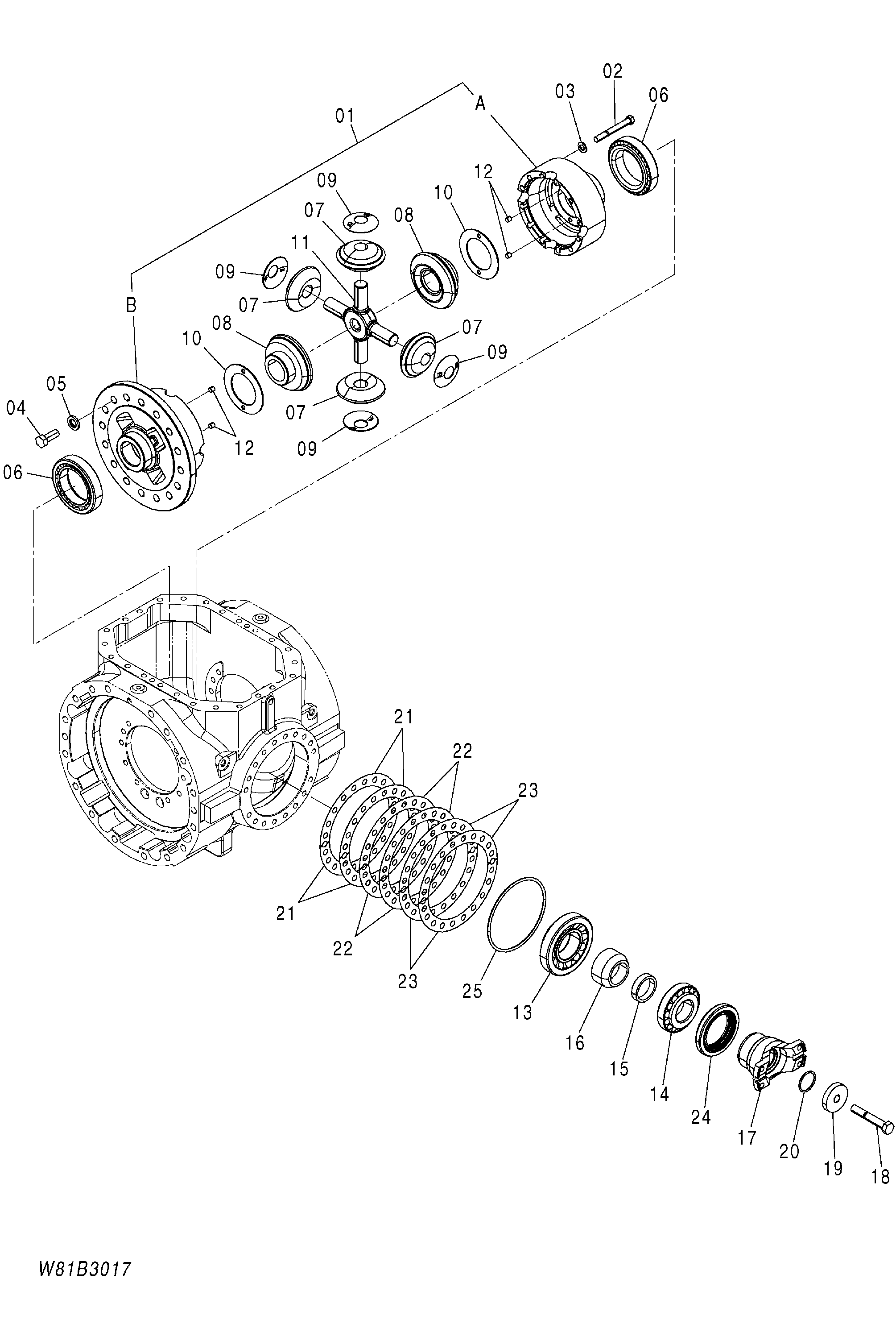 Схема Дифференциал (F R) HITACHI ZW150