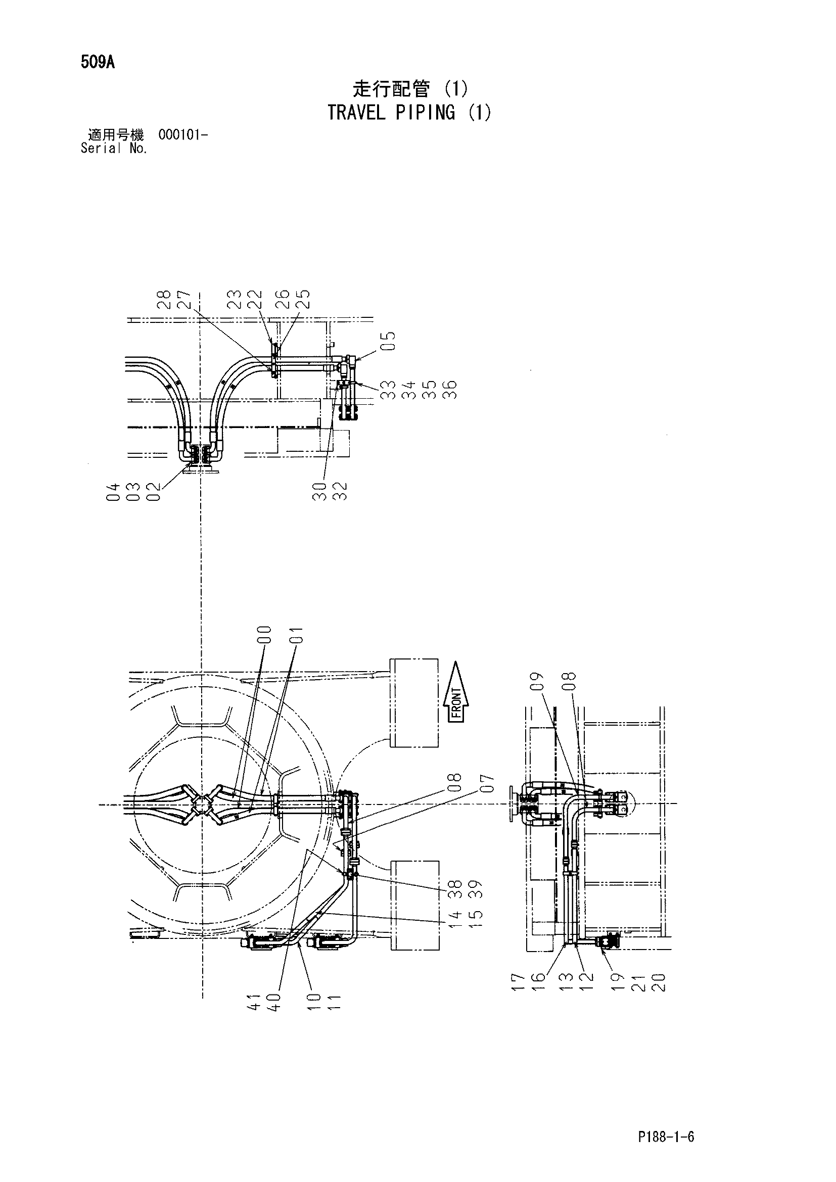 Схема Гидролинии хода (1) HITACHI EX3600-5