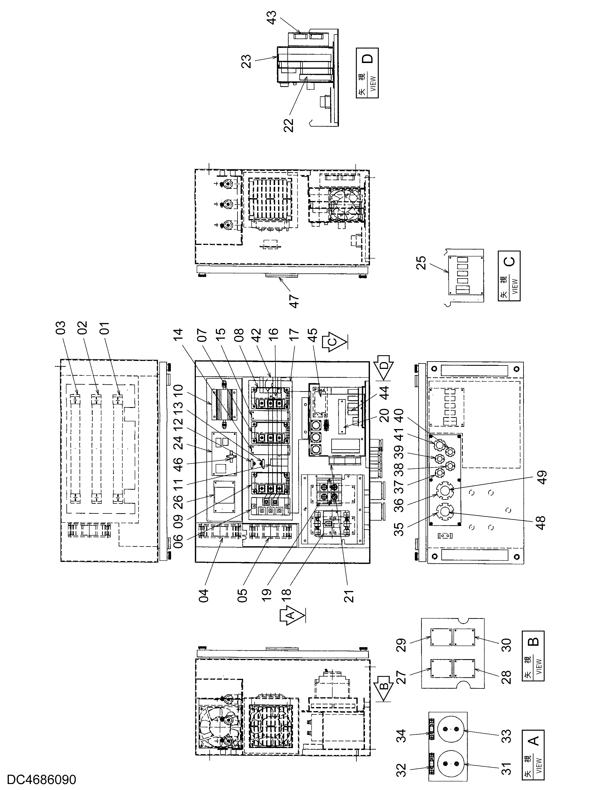 Схема Управление короб (электрооборудование) HITACHI ZX240-3