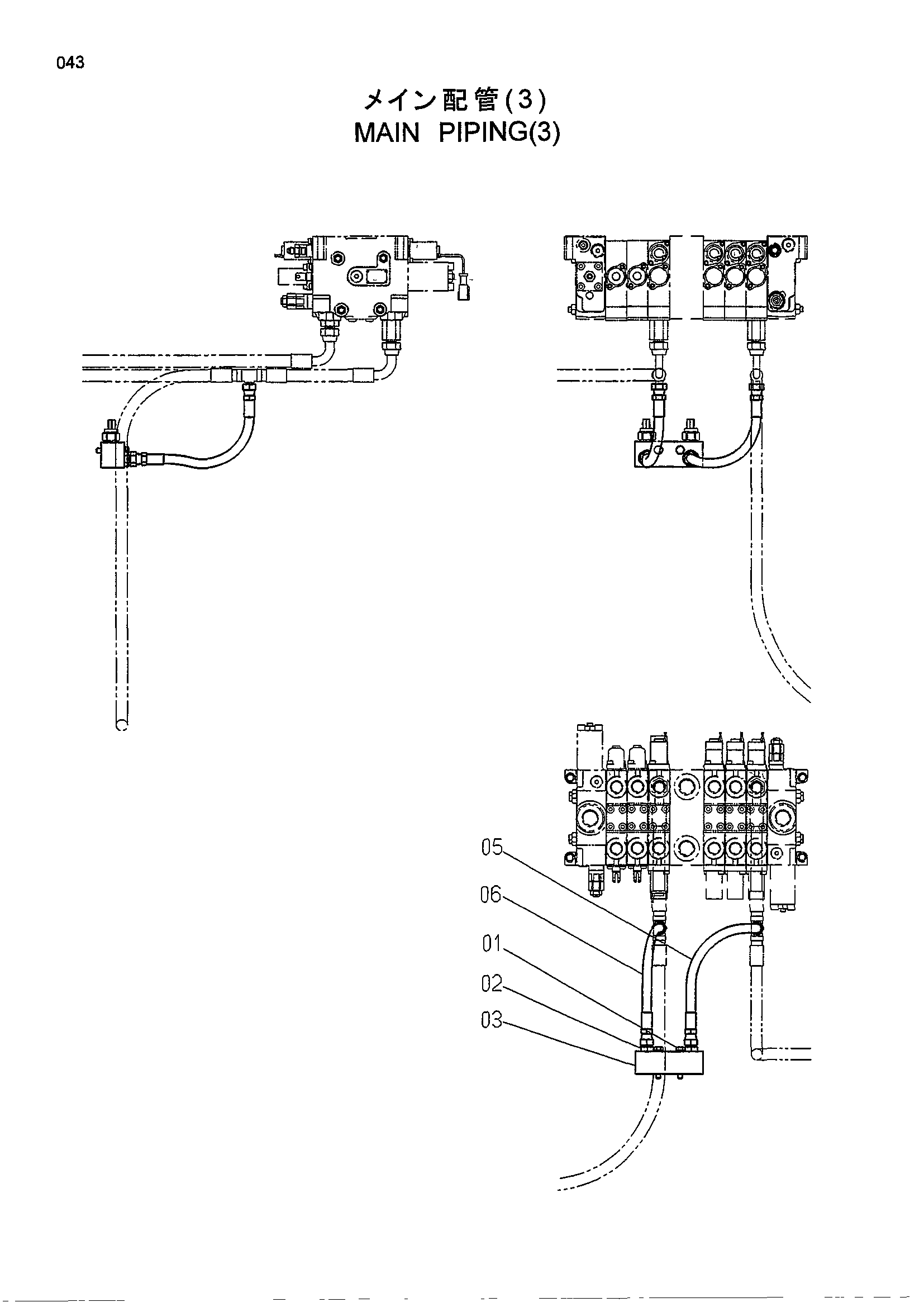 Схема Основные гидролинии (3) HITACHI HR240G