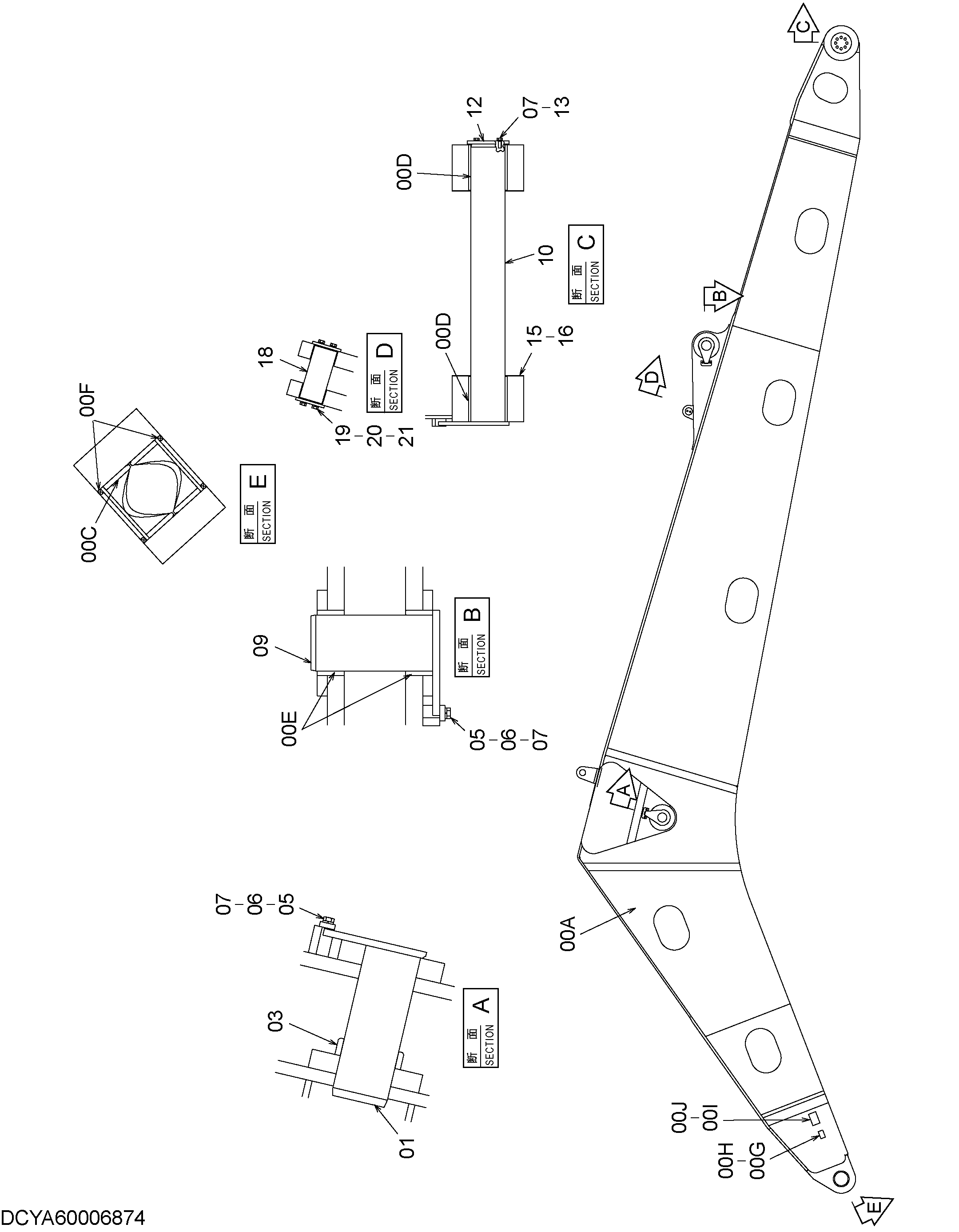 Схема Стрела 15.0m HITACHI EX1900-6