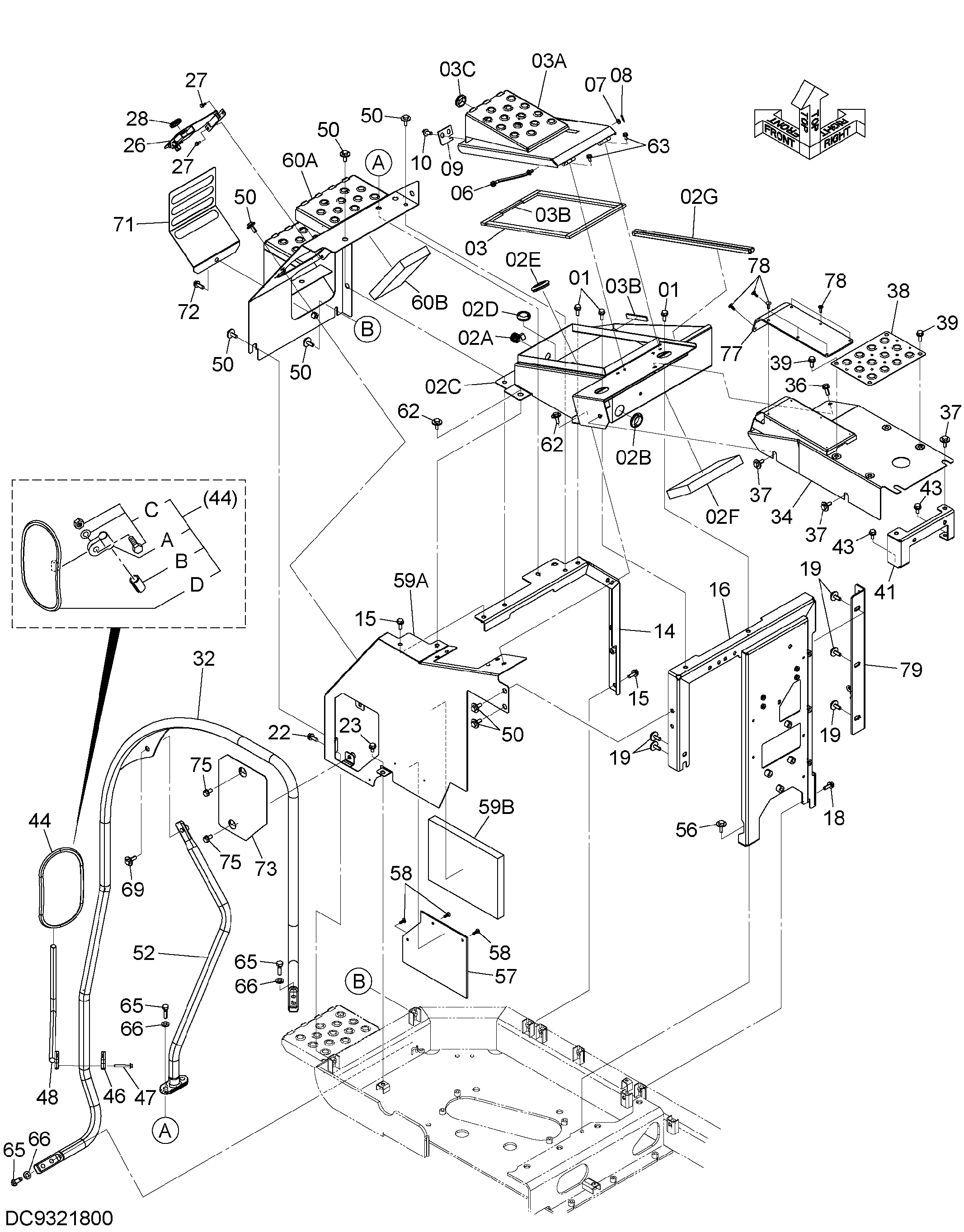 Схема Крышка (5) HITACHI ZX135USK-3
