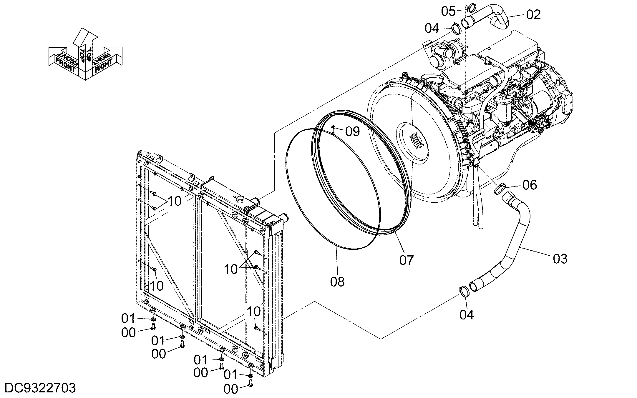 Схема Опора радиатора HITACHI ZX350H-5G