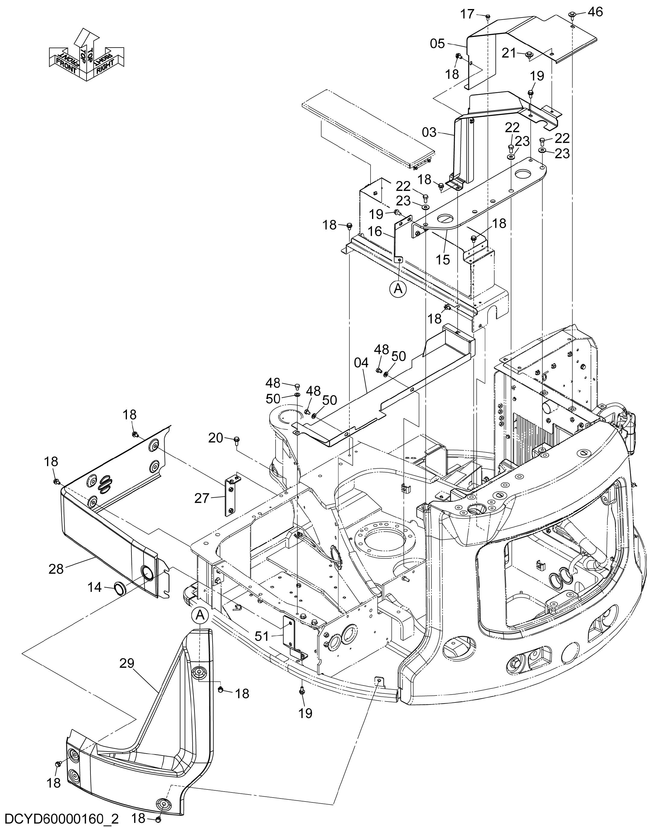 Схема Облицовка (2-2) HITACHI ZX40U-5A