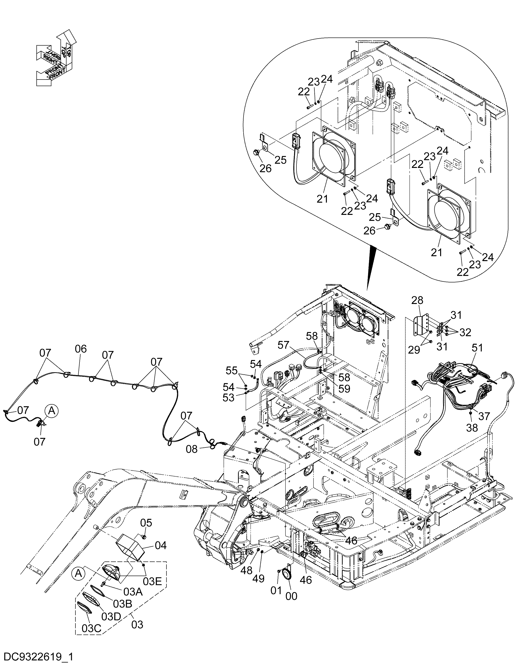 Схема Электрооборудование (1-1) HITACHI ZX35B