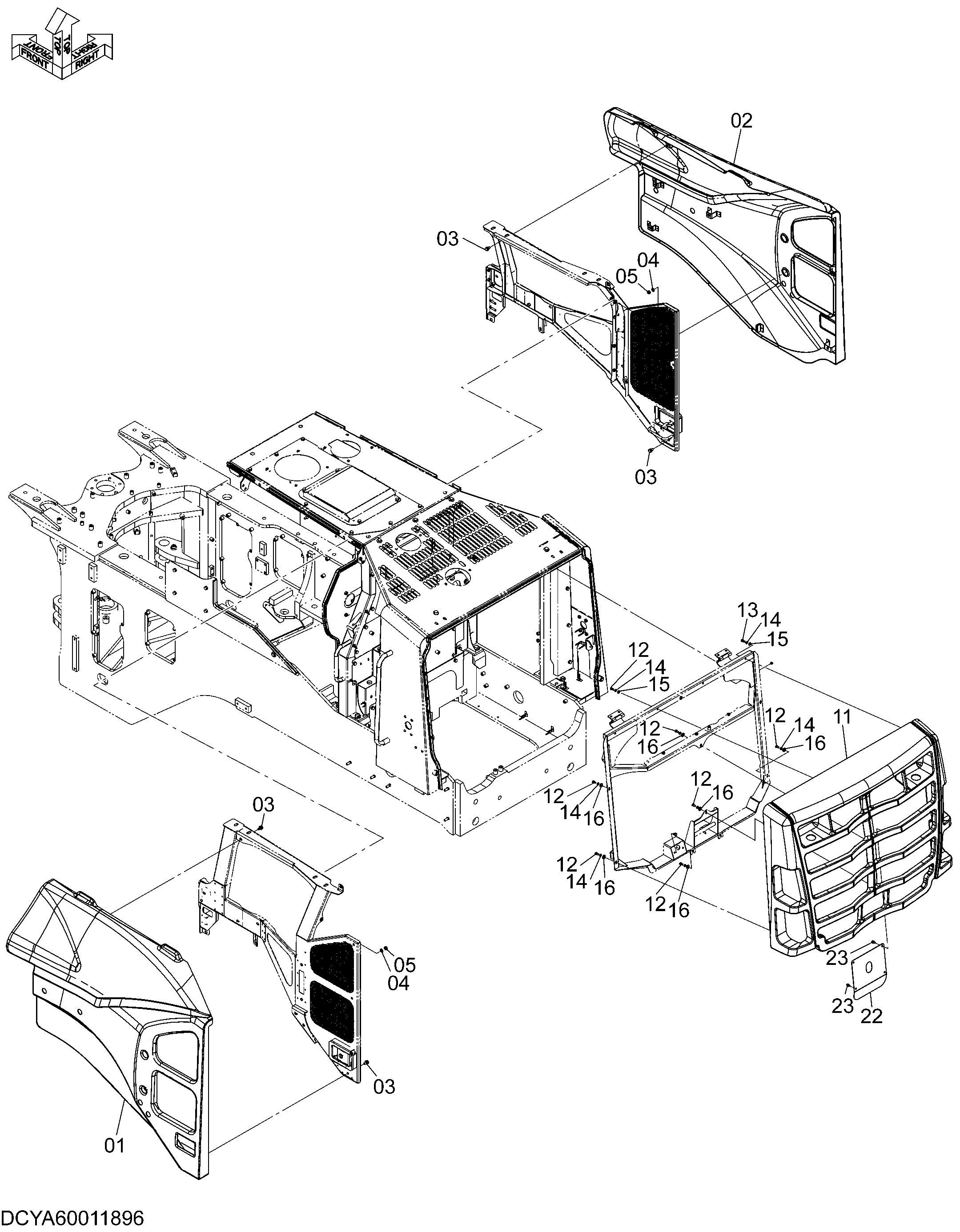 Схема Боковой панель (2) HITACHI ZW250-5B