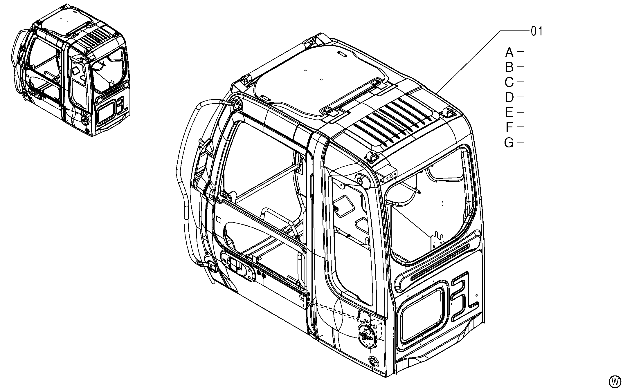 Схема Кабина <130> HITACHI ZX120-E