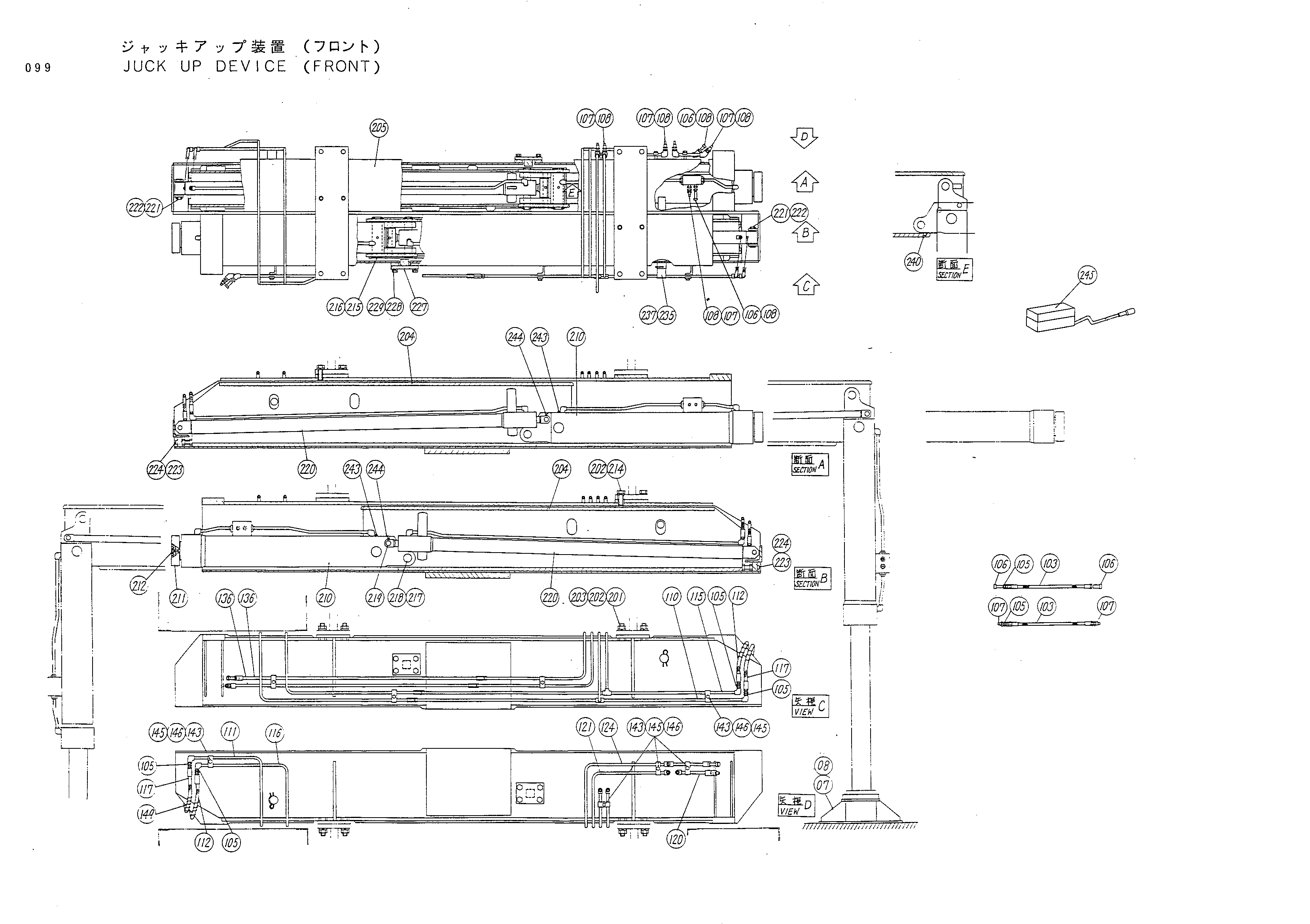Схема Джакк UP устройство (передний) HITACHI KH1000