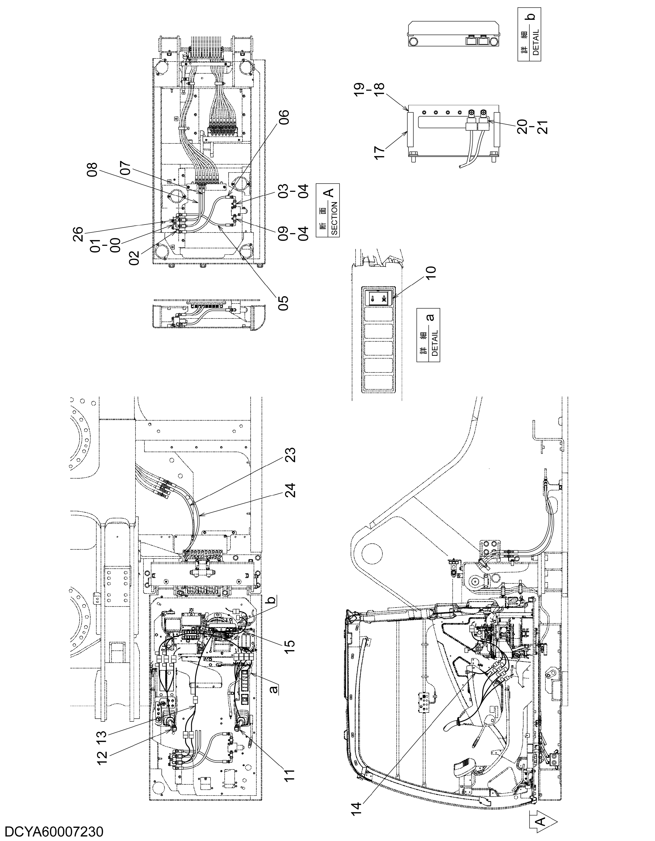 Схема Пилотные гидролинии (электрический)(пол) HITACHI ZX1000K-3