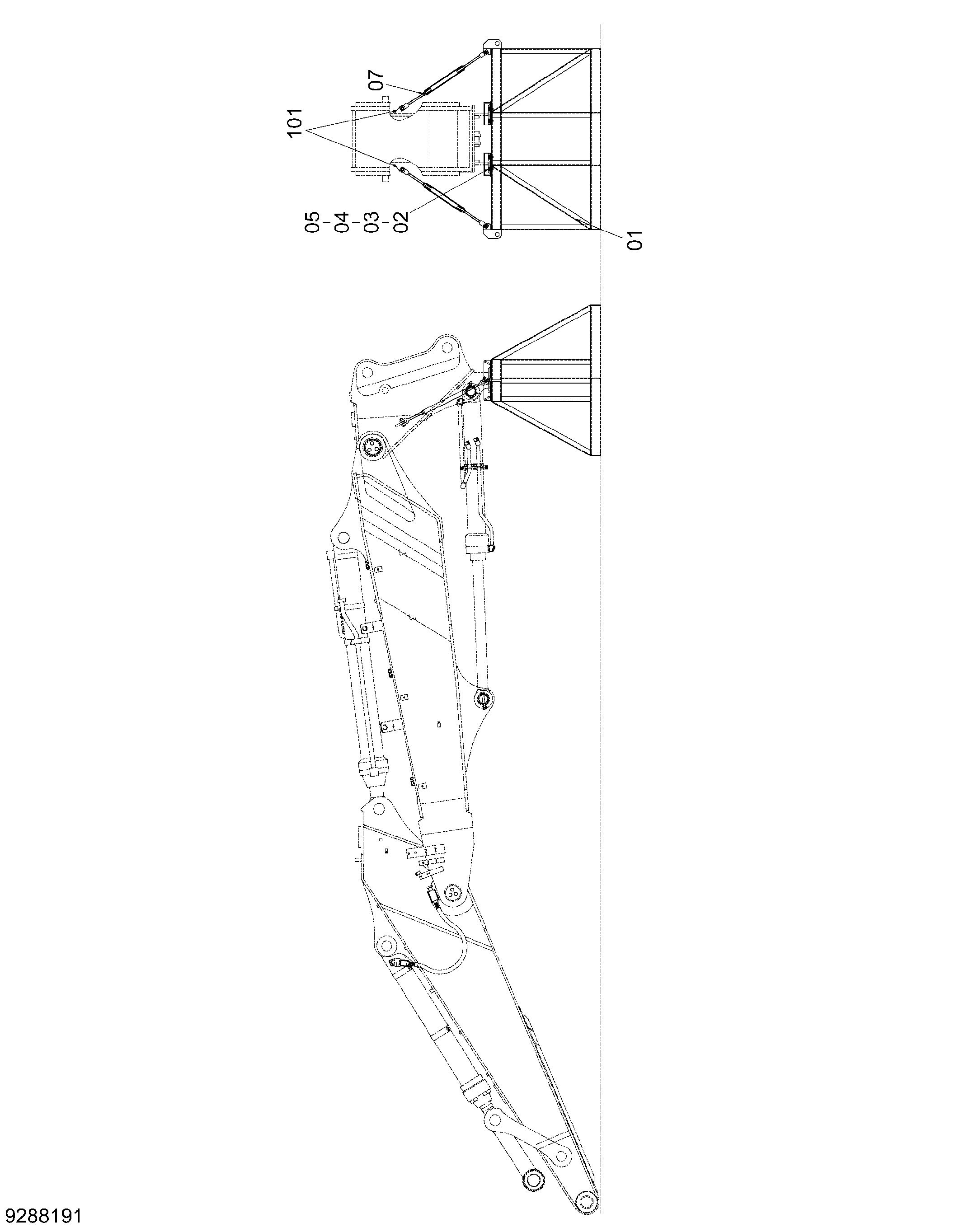 Схема Стойка (2P-BOOM) HITACHI ZX470H-3