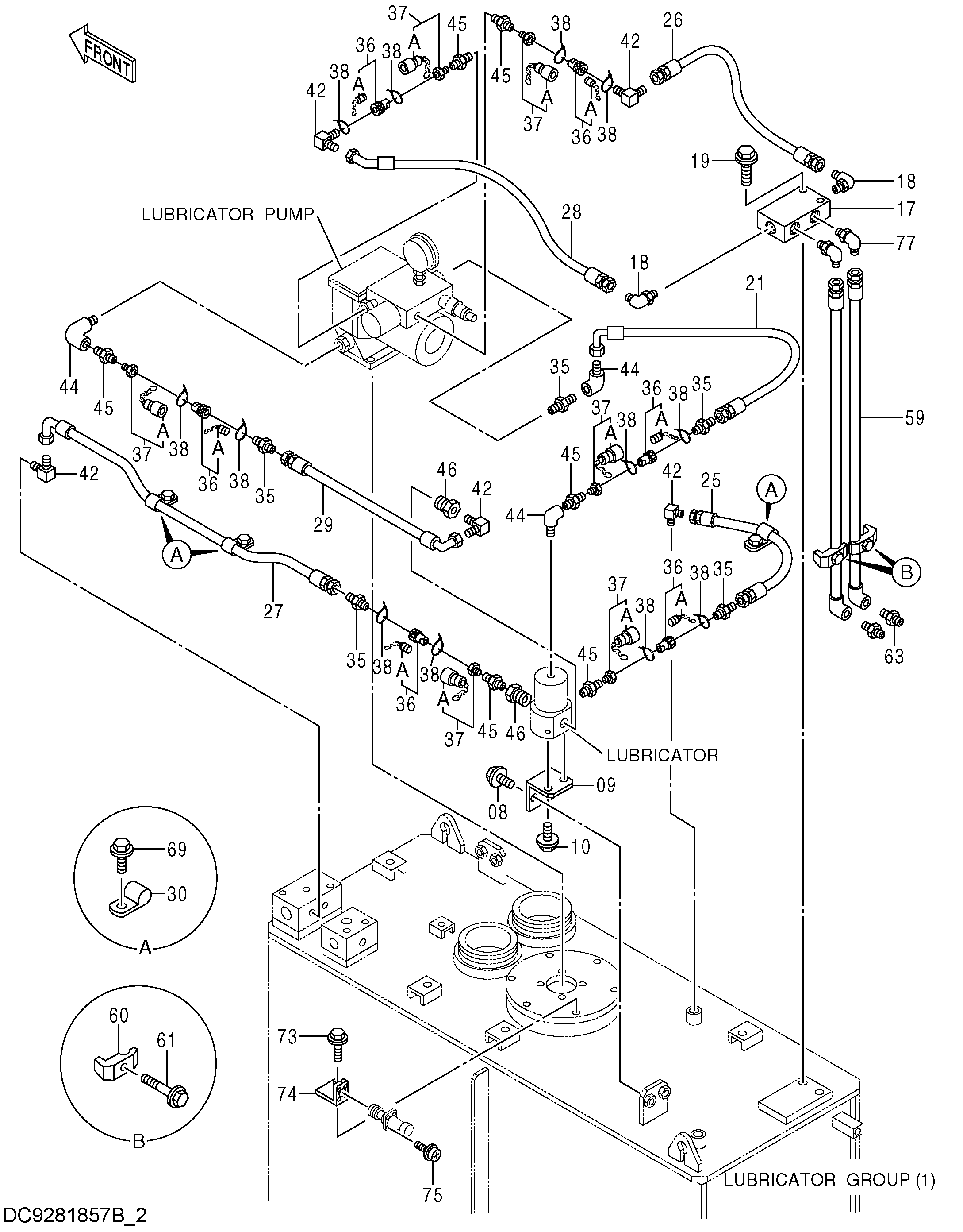 Схема Лубрикатор группа (2) HITACHI EX5600-6LD