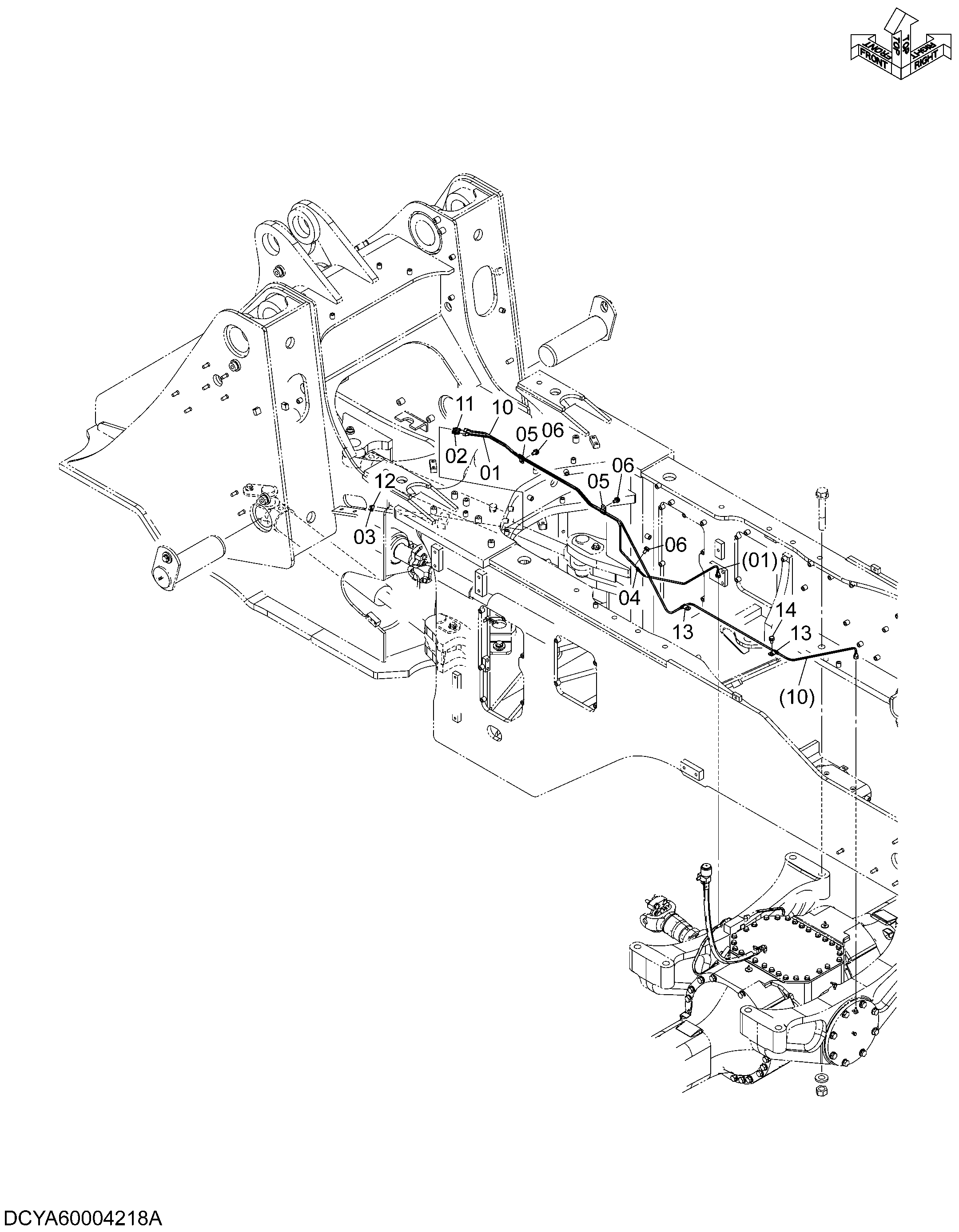 Схема Трубопроводы системы смазки (2) HITACHI ZW250-5B