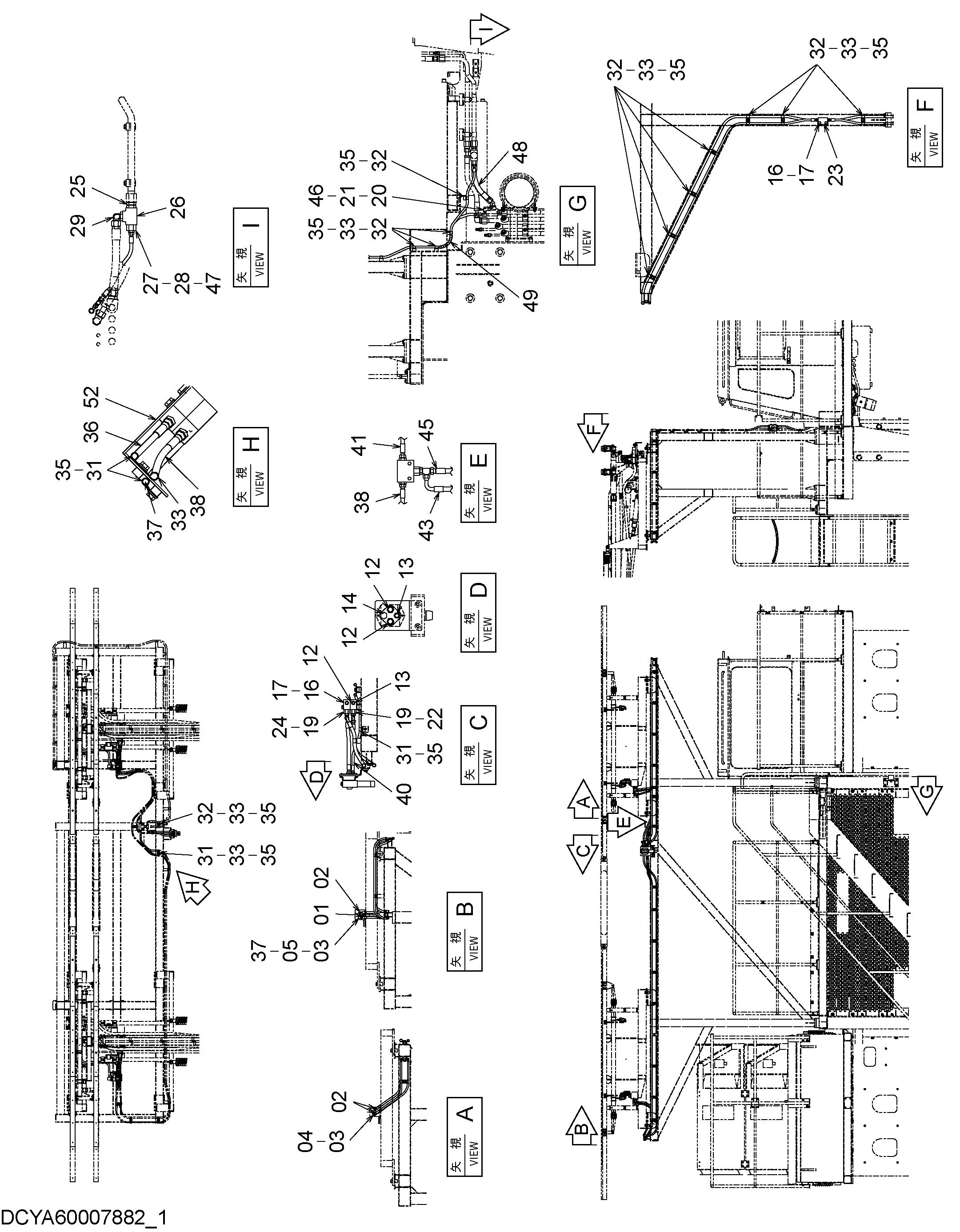 Схема Клапан трубопроводы (1) HITACHI EH3500AC2