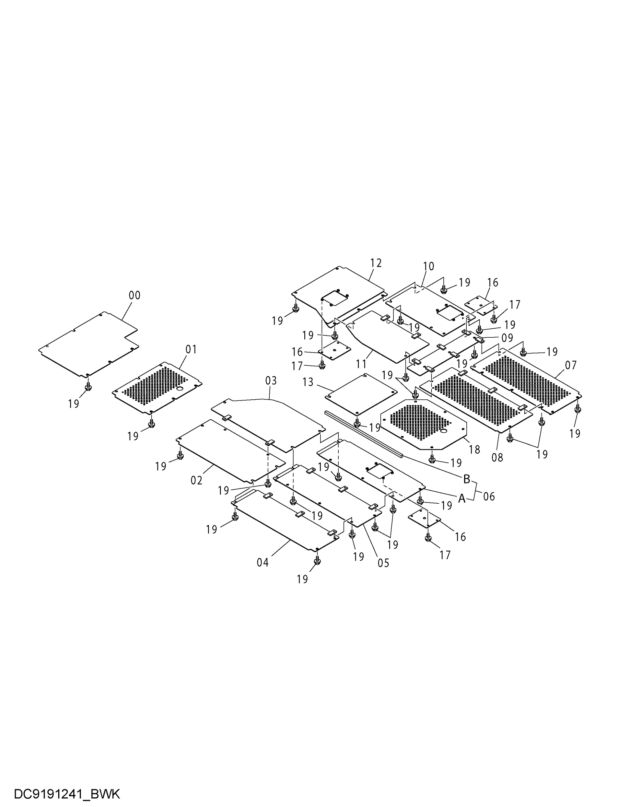 Схема Нижняя защита HITACHI ZX250LCH-3G