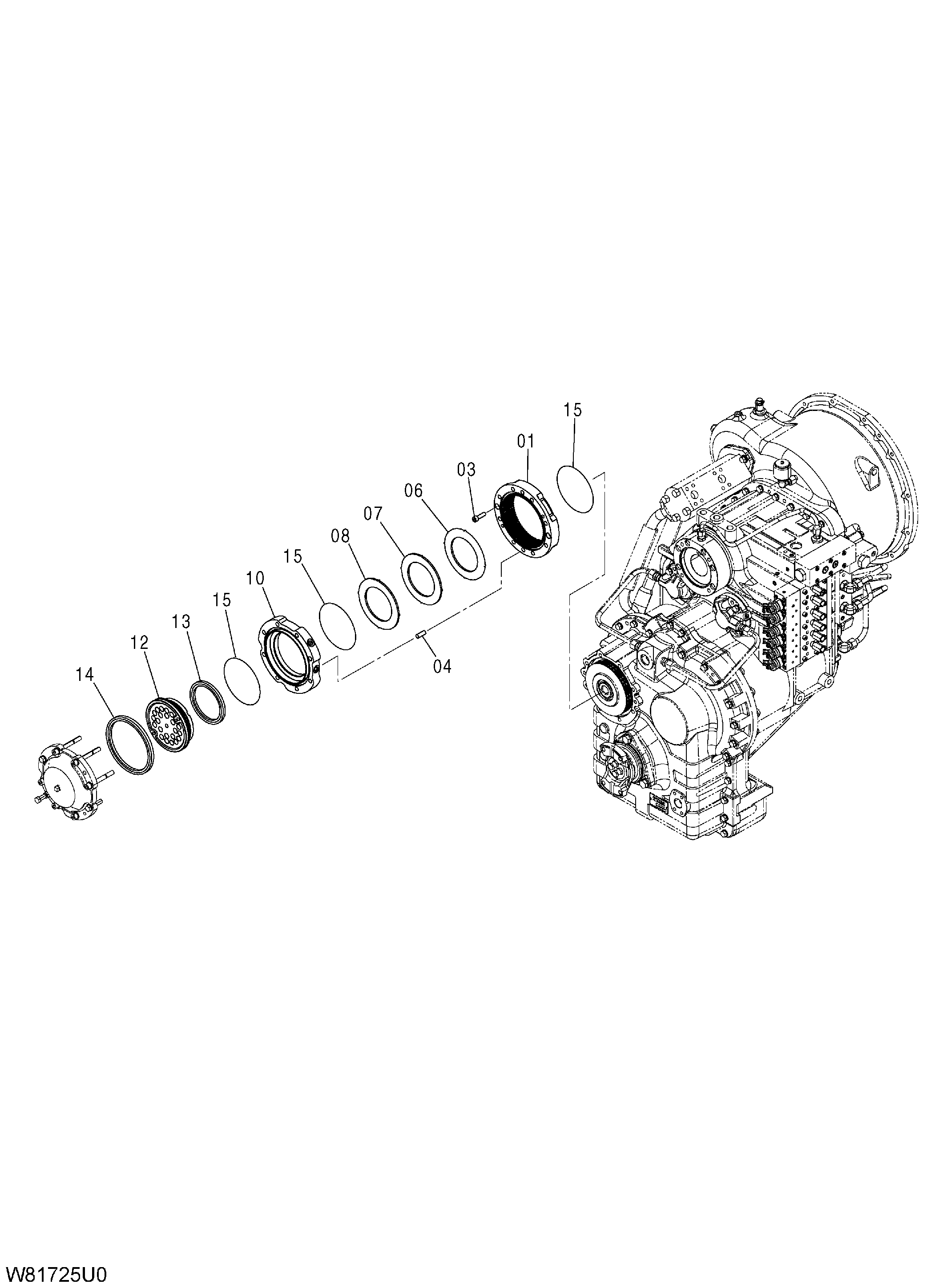Схема Трансмиссия(21/22) HITACHI ZW310-HCMF