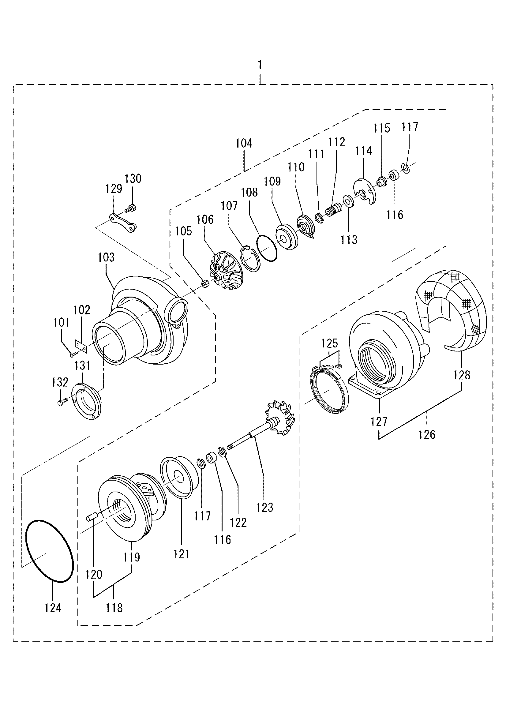 Схема TURBOCHARGER(MODEL TD09-45MRC-34) HITACHI EX1900-5