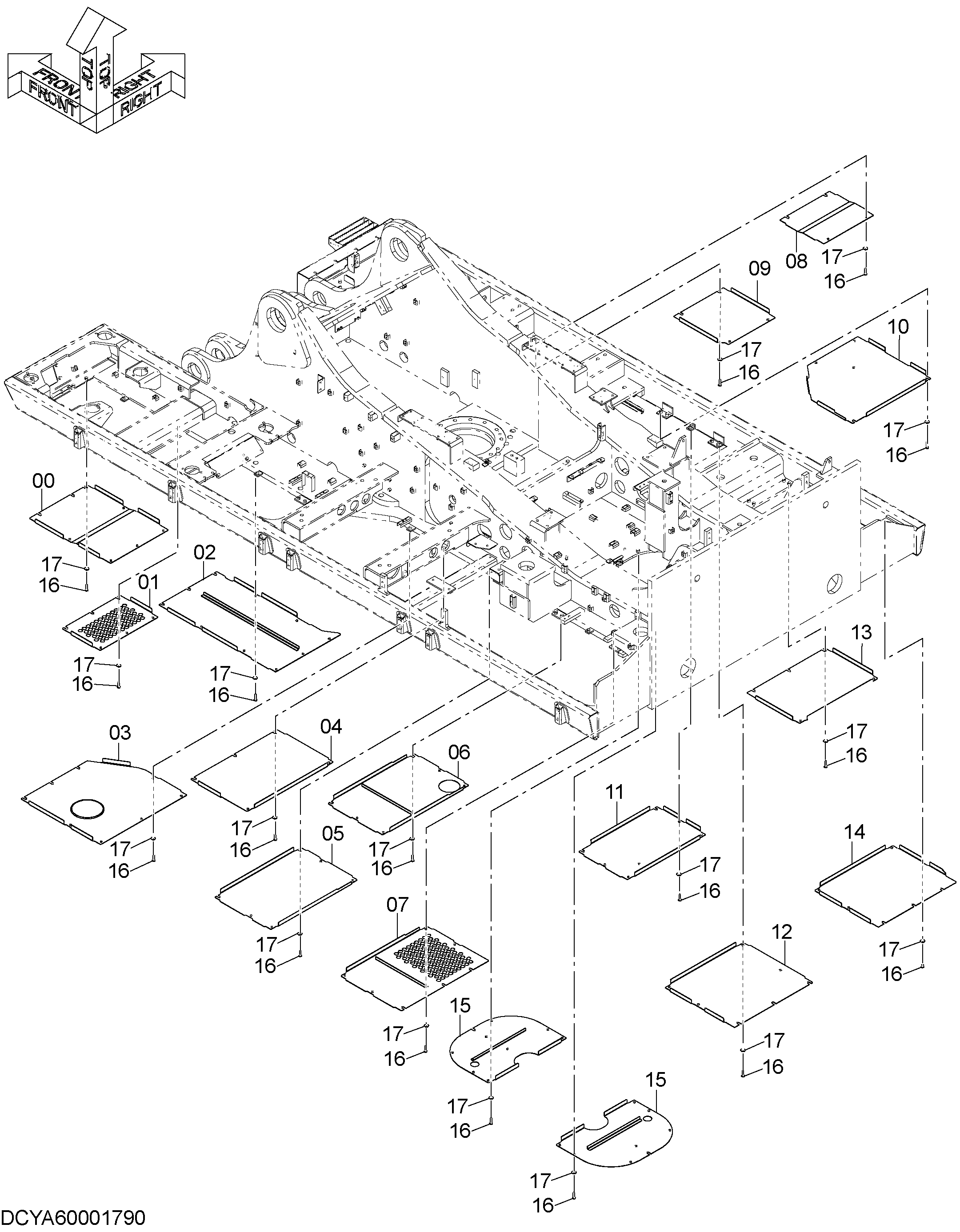 Схема Нижняя защита HITACHI ZX870LC-5B