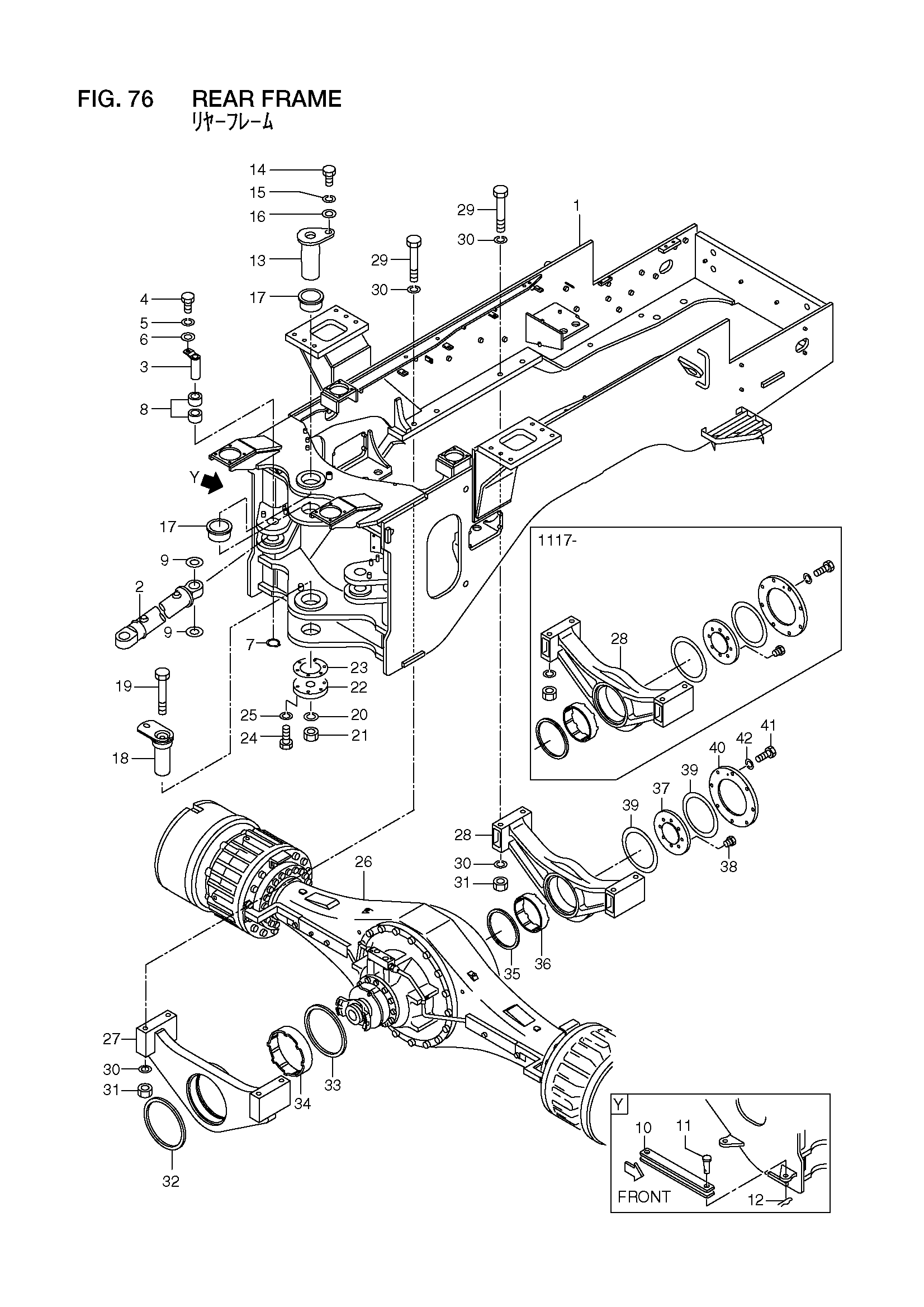 Схема Задний рама HITACHI LX300-7